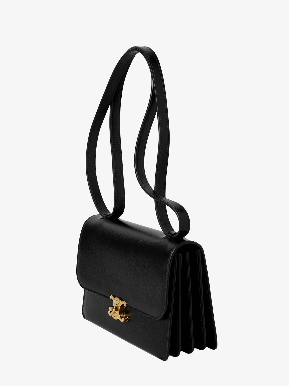 Celine Women Le 17 Leather Crossbody Bag With Metal Triomphe Closure CELINE