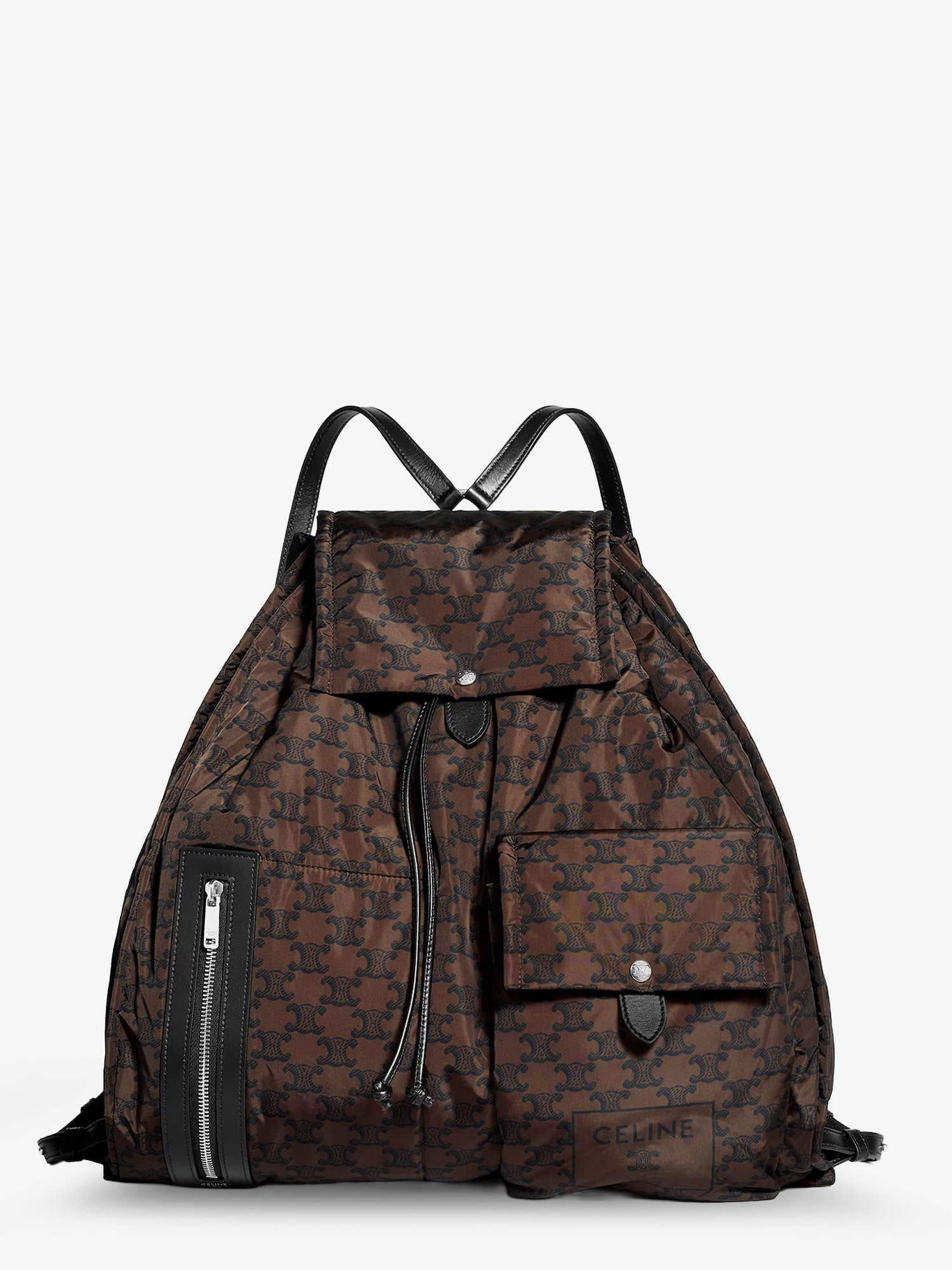 Celine Men Nylon And Leather Backpack With Triomphe Print CELINE