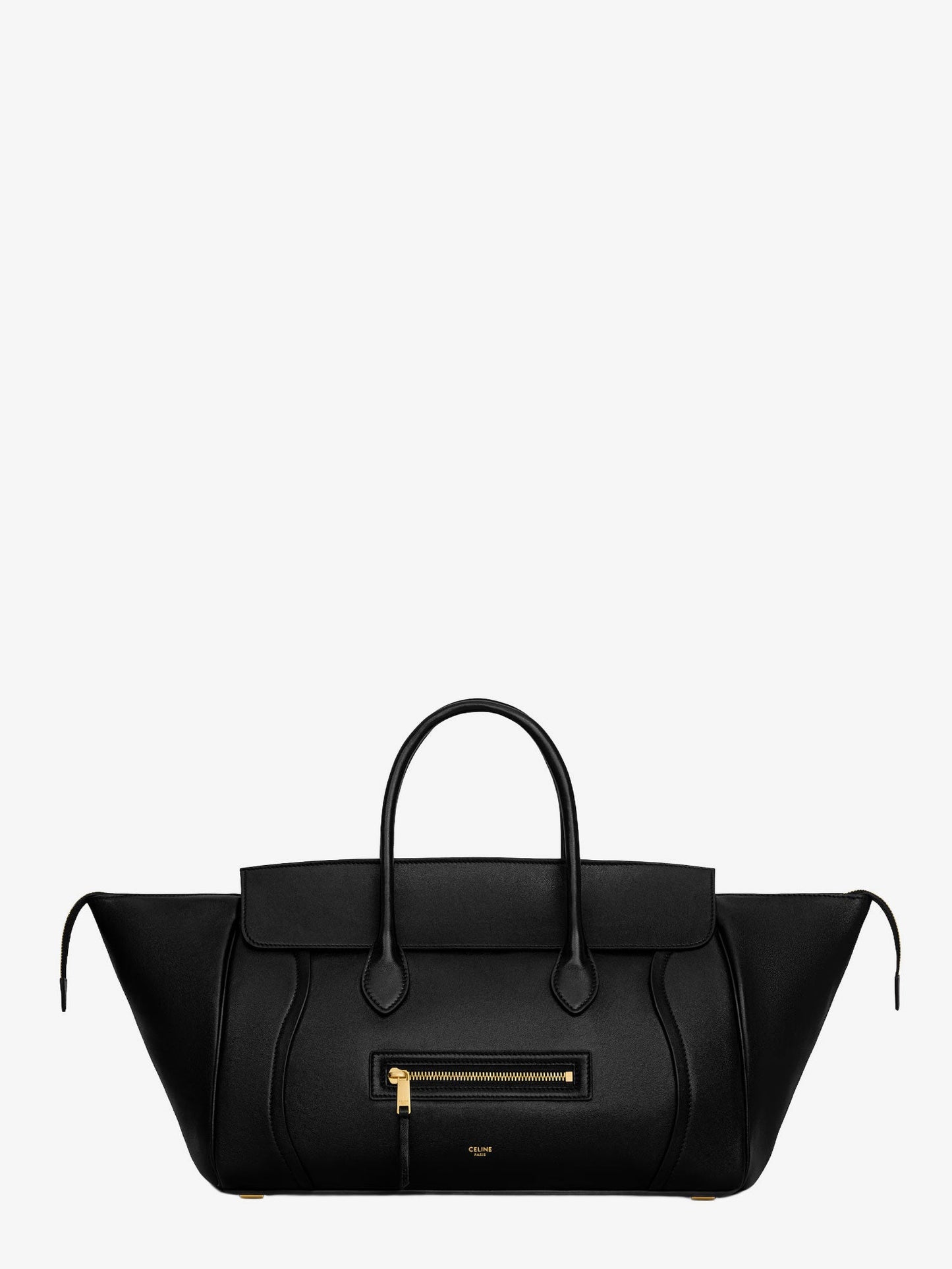 Celine Women Luggage Leather Handbag With Logo Lettering On The Front CELINE