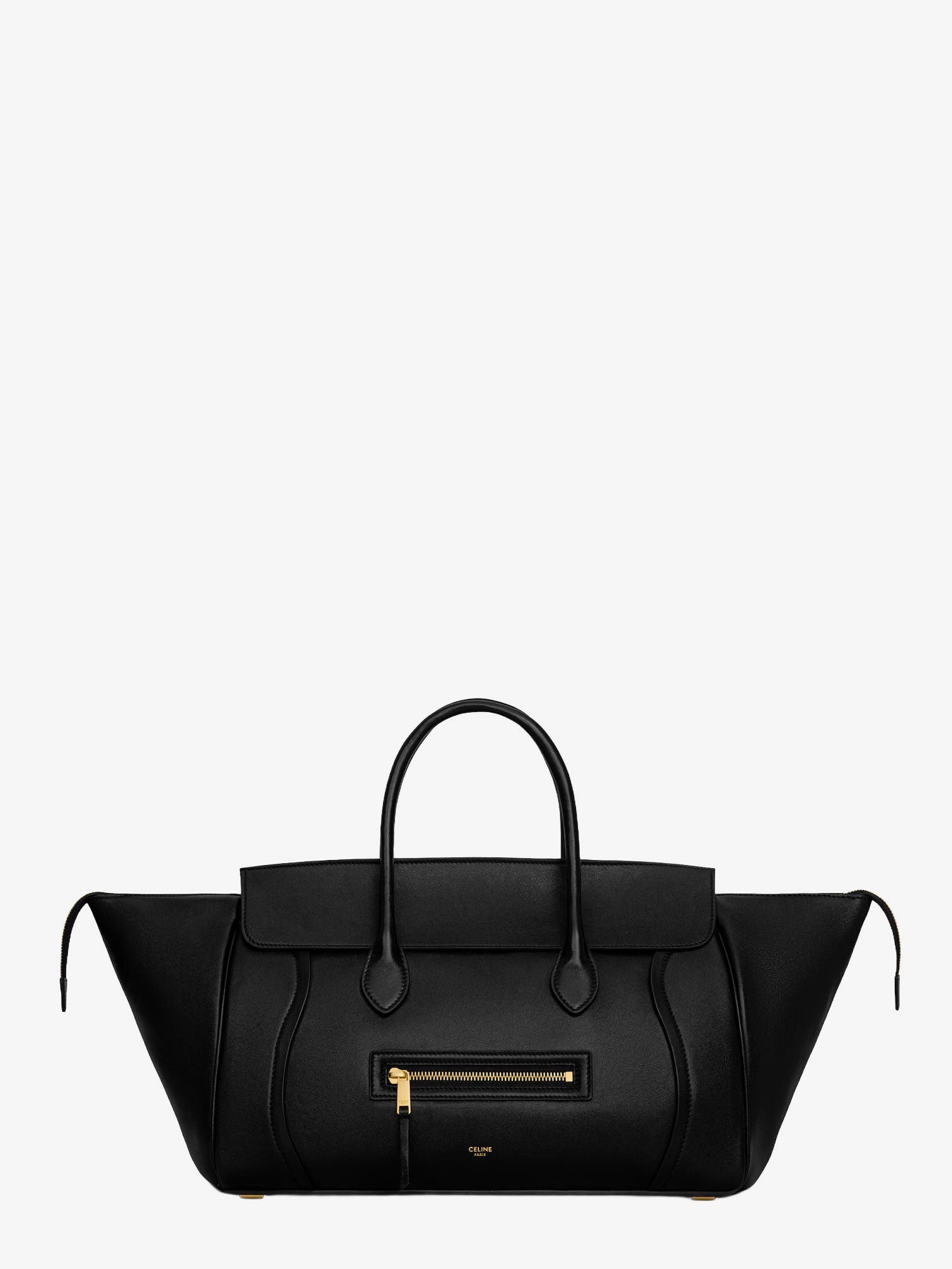 Celine Women Luggage Leather Handbag With Logo Lettering On The Front CELINE