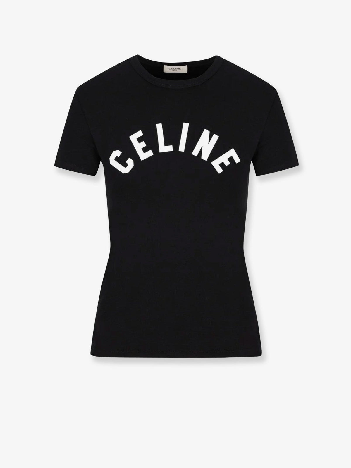 Celine Women Cotton T-Shirt With Front Logo Print CELINE