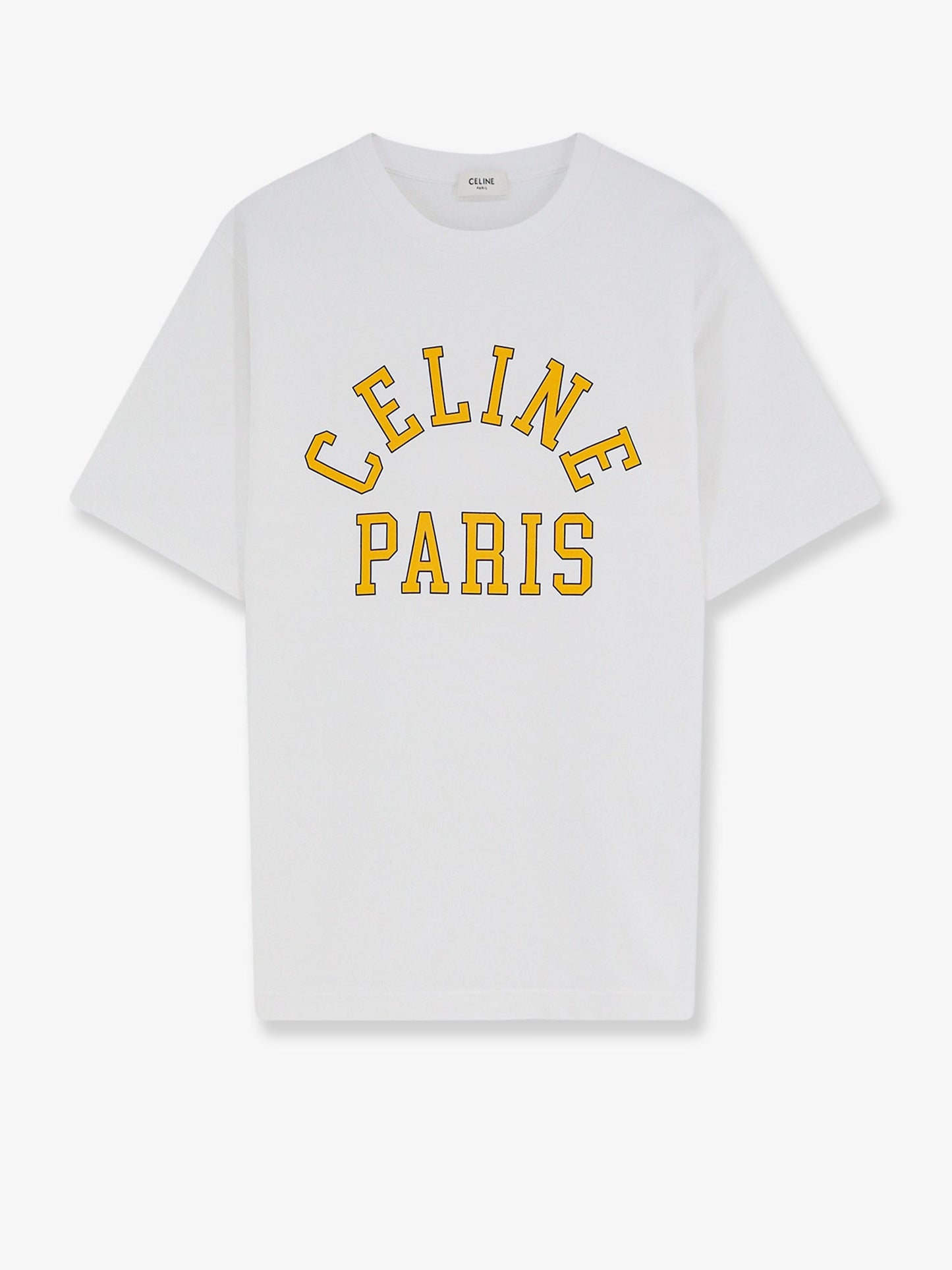 Celine Women Cotton T-Shirt With Front Logo Print CELINE