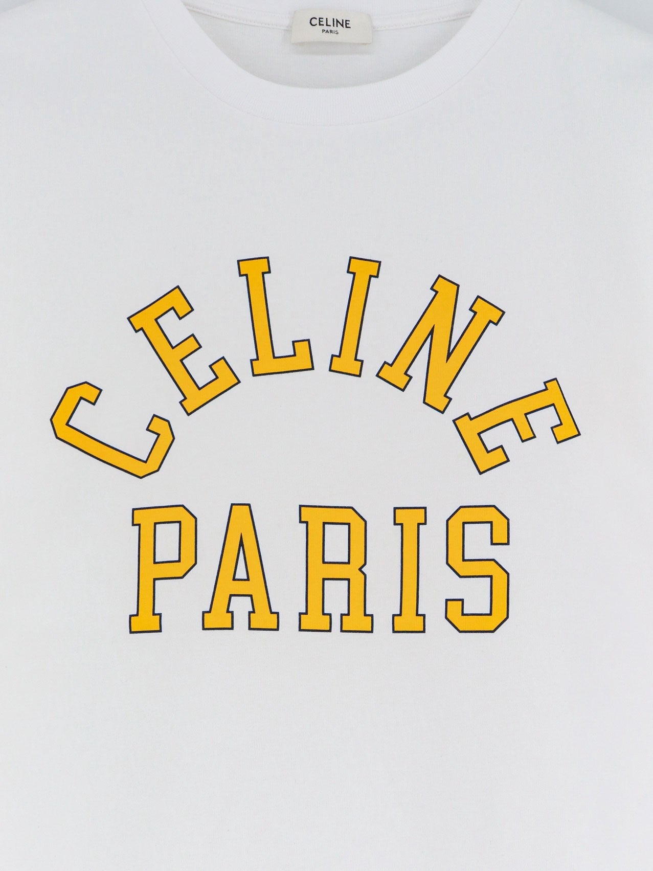 Celine Women Cotton T-Shirt With Front Logo Print CELINE