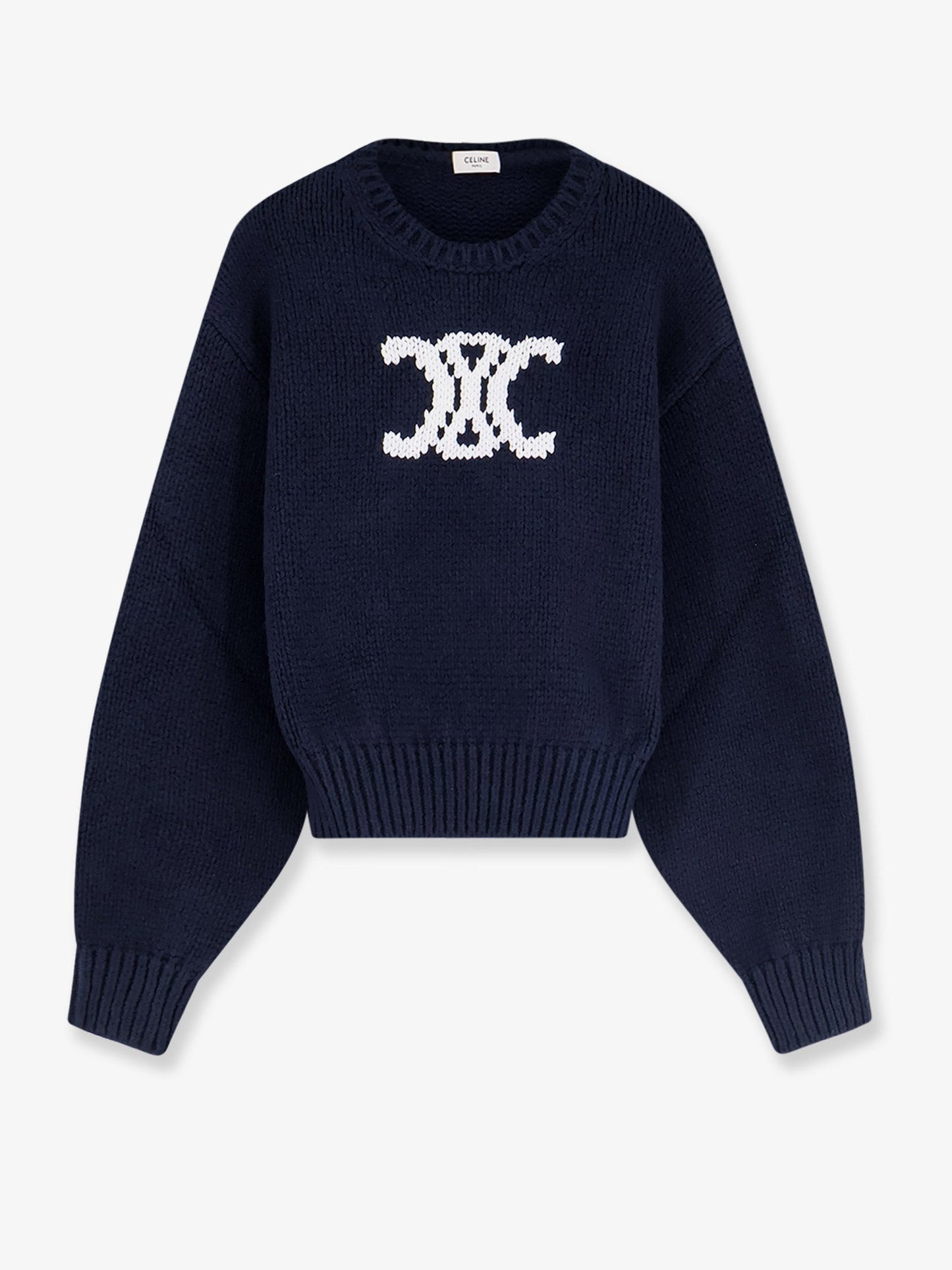 Celine Women Triomphe Cotton Blend Sweater CELINE