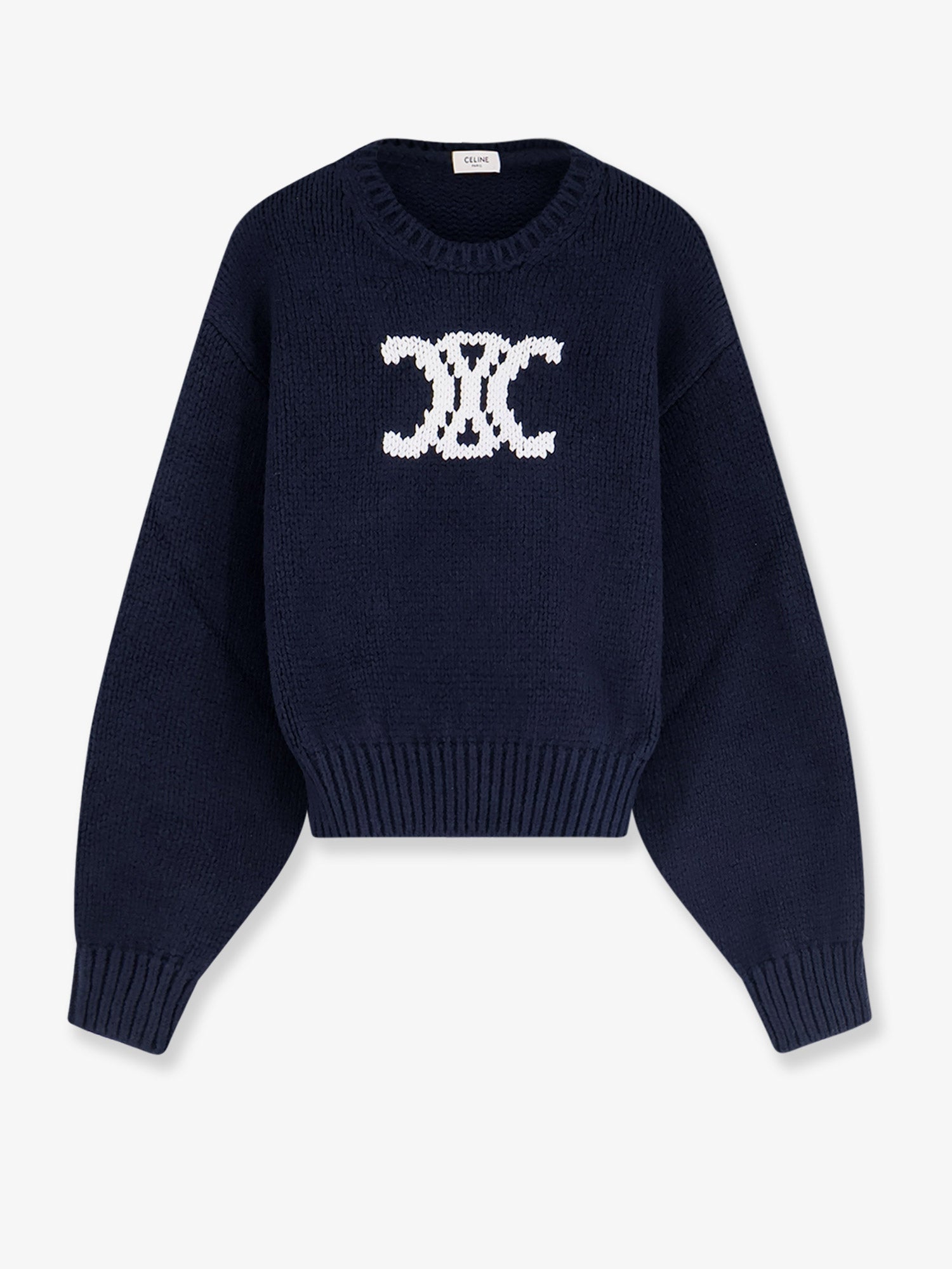 Celine Women Triomphe Cotton Blend Sweater CELINE