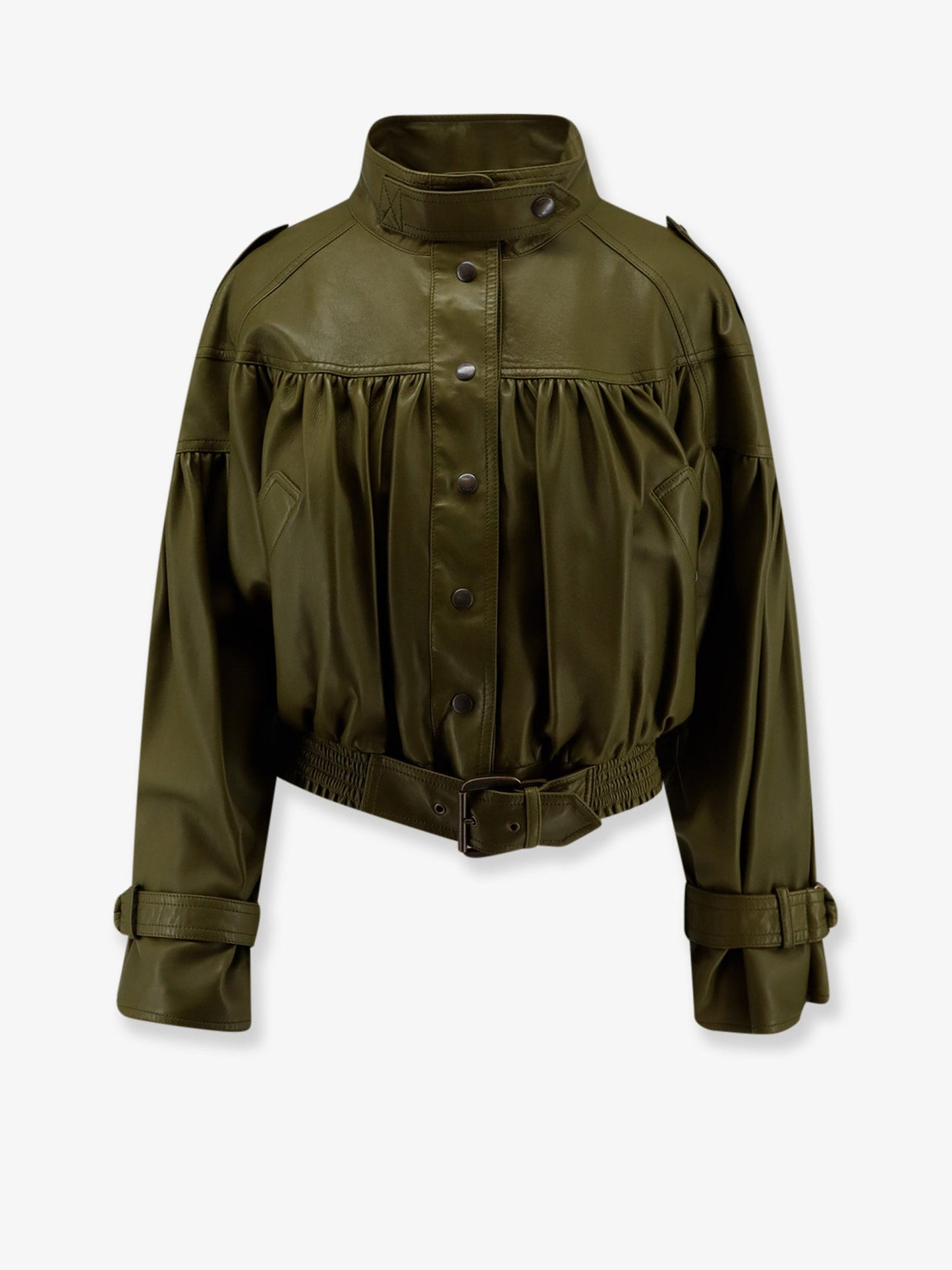 Chloe' Women Crop Fit Leather Jacket CHLOE