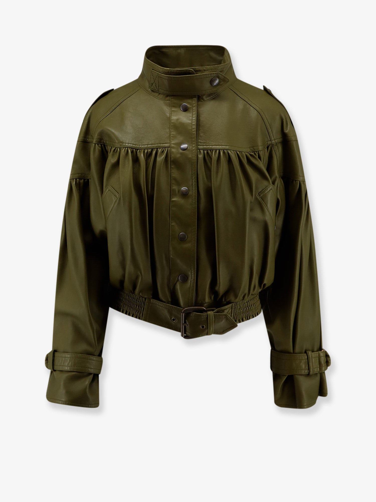 Chloe' Women Crop Fit Leather Jacket CHLOE