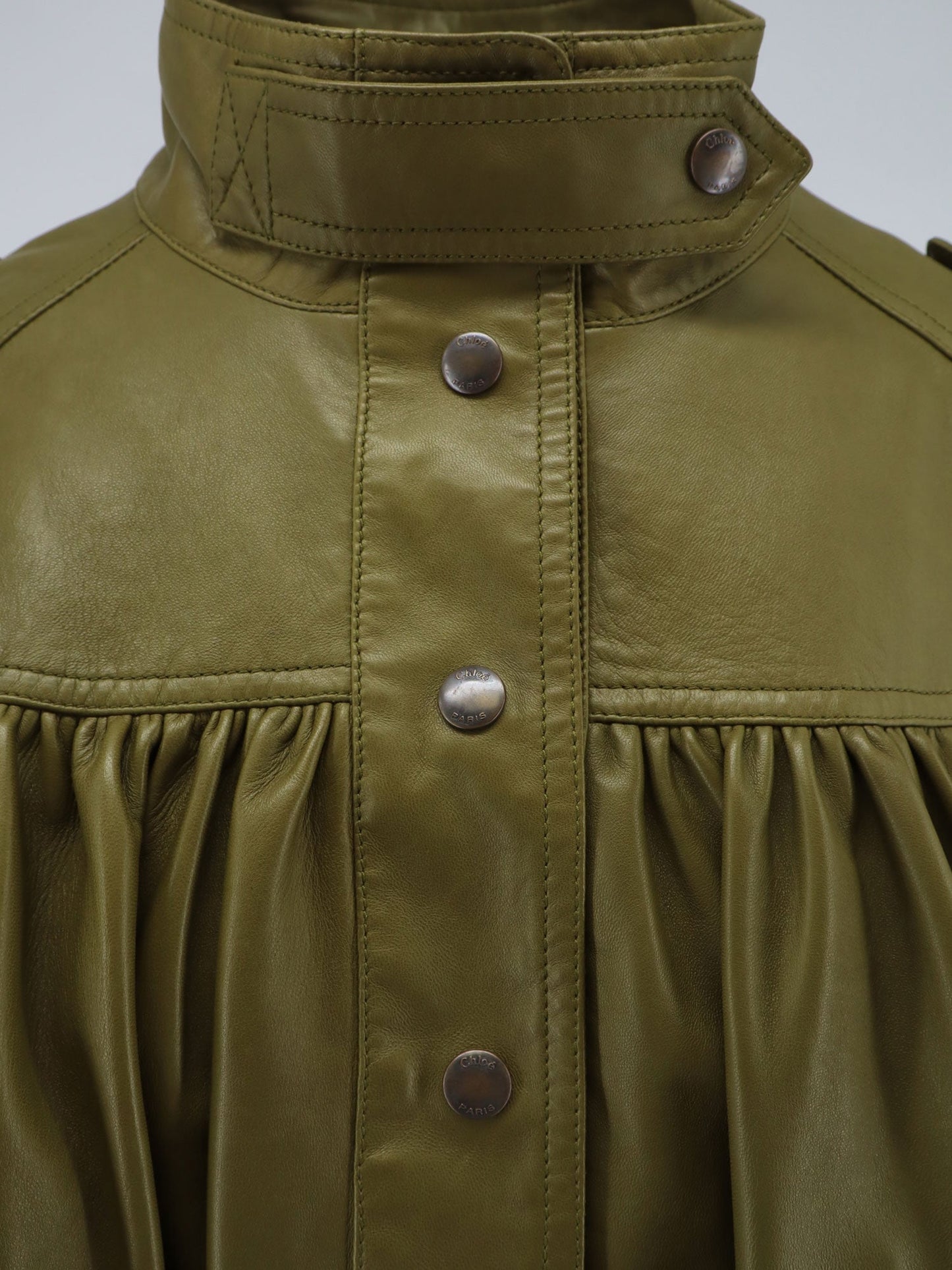 Chloe' Women Crop Fit Leather Jacket CHLOE