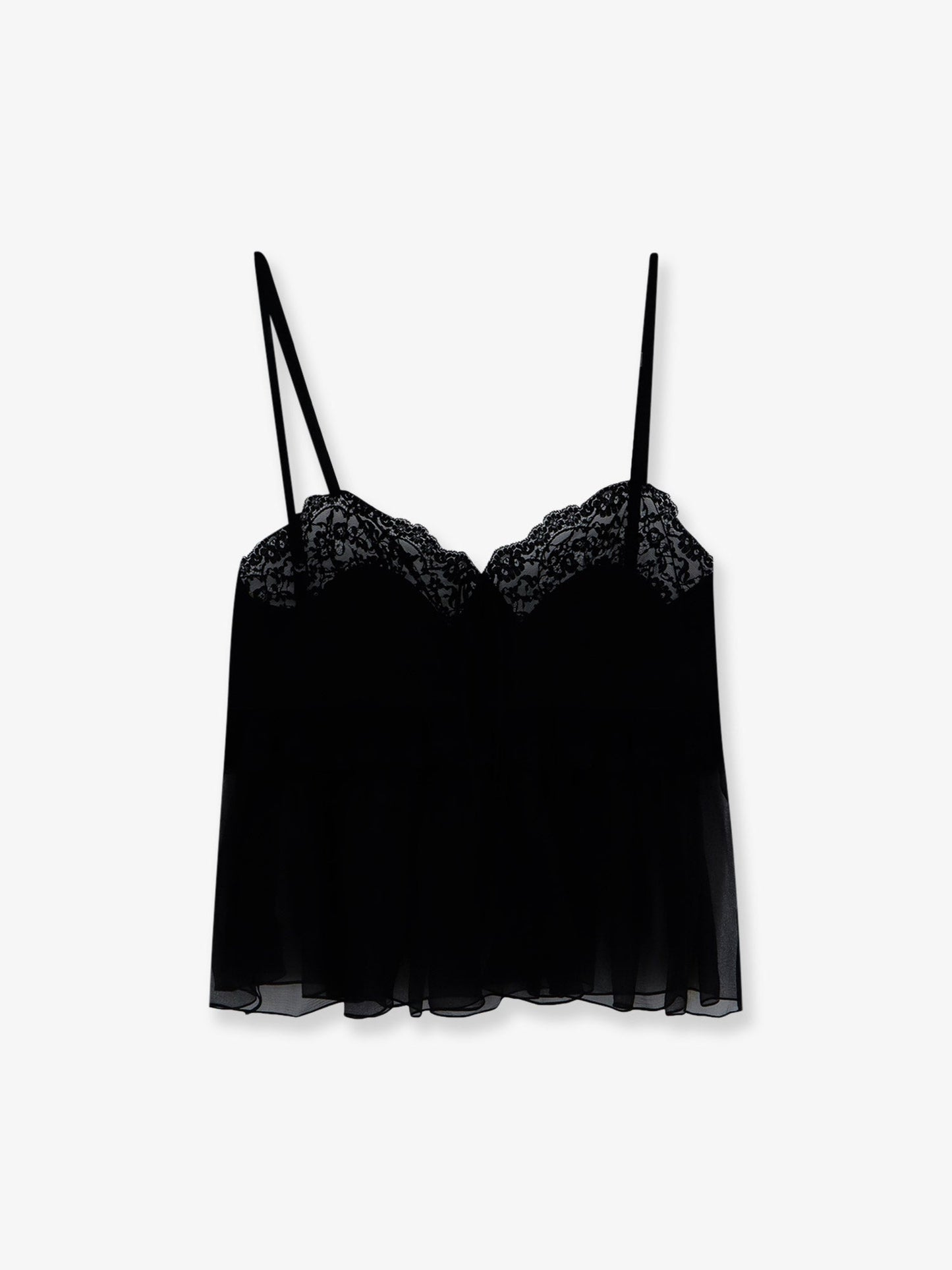 Chloe' Women Silk Top With Lace Profiles CHLOE