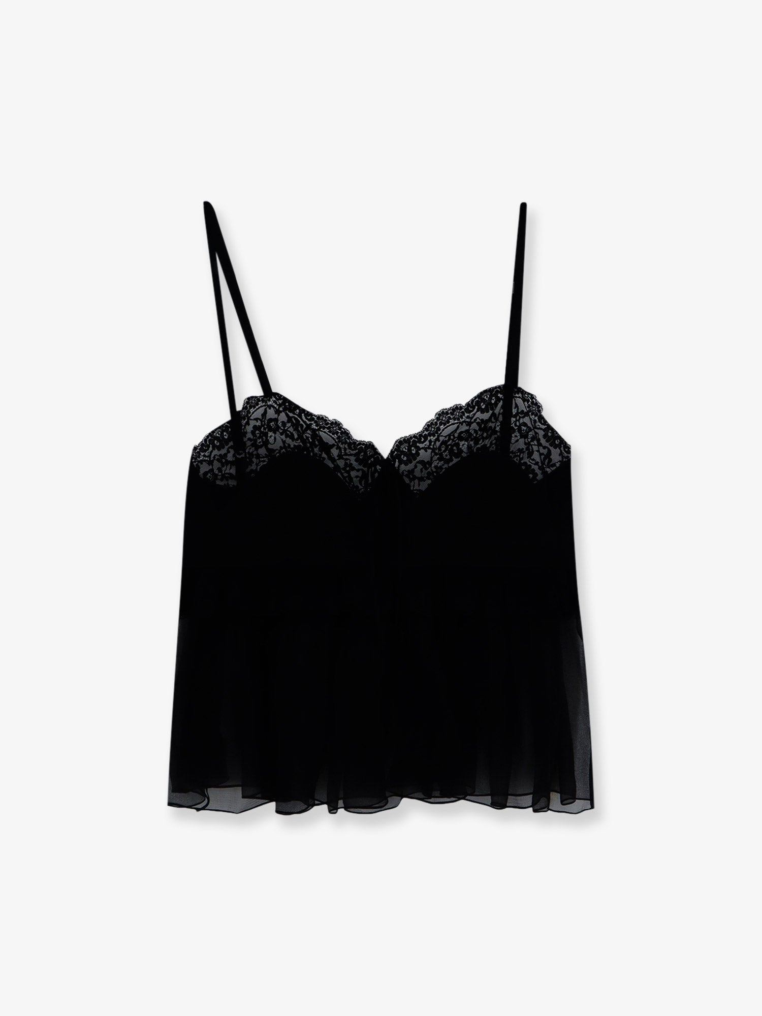 Chloe' Women Silk Top With Lace Profiles CHLOE