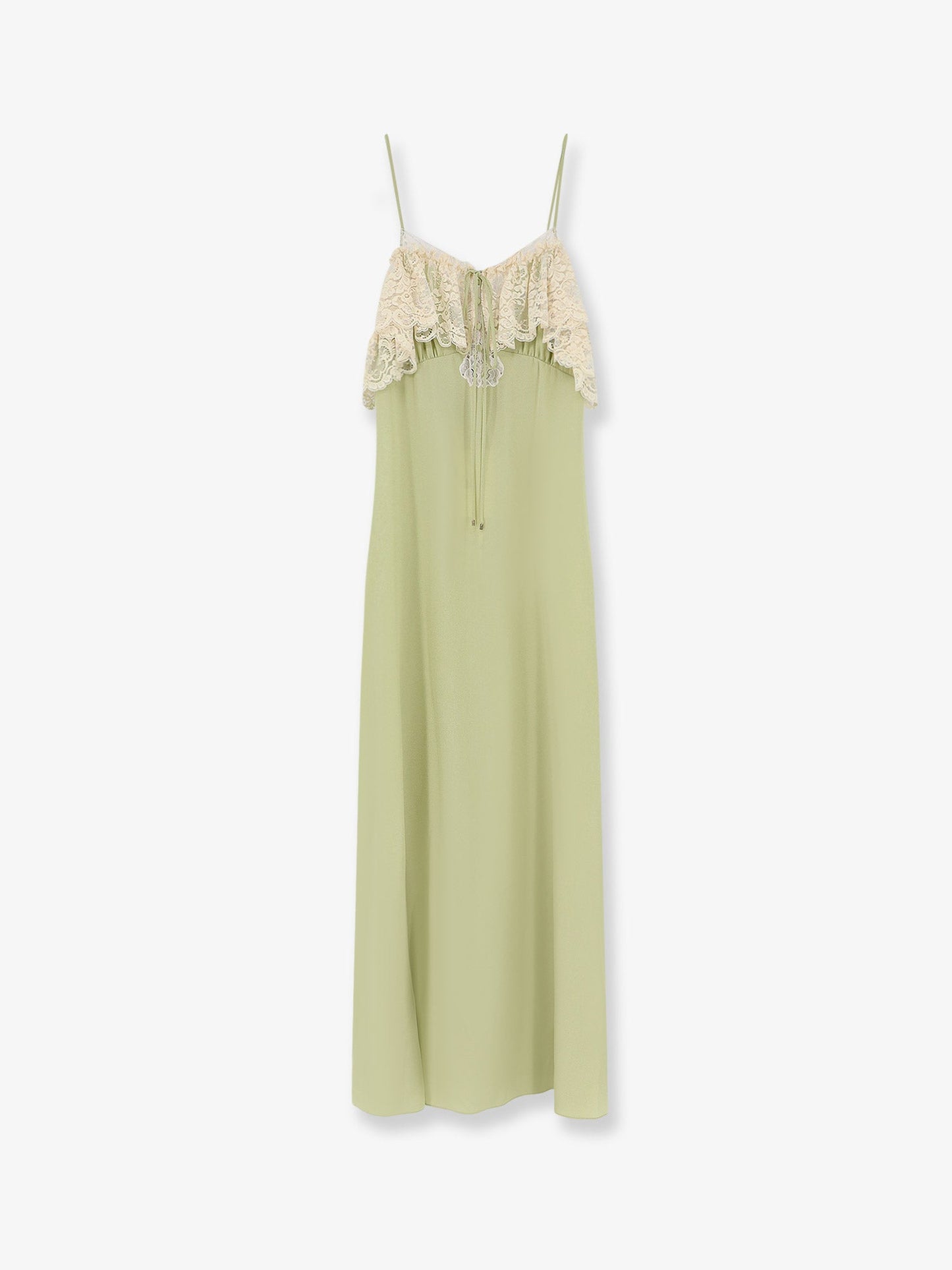 Chloe' Women Silk Dress With Lace Inserts CHLOE