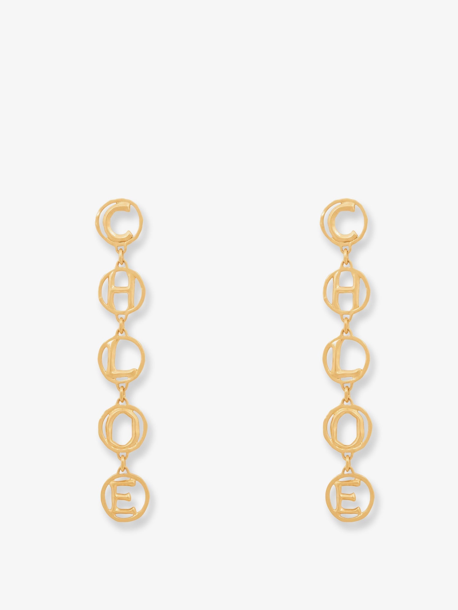 Chloe' Women Brass Script Earrings CHLOE