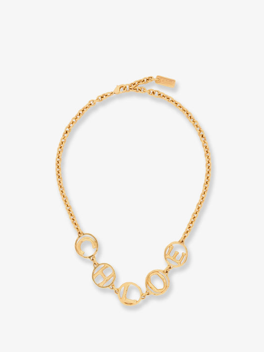 Chloe' Women Brass Script Necklace CHLOE