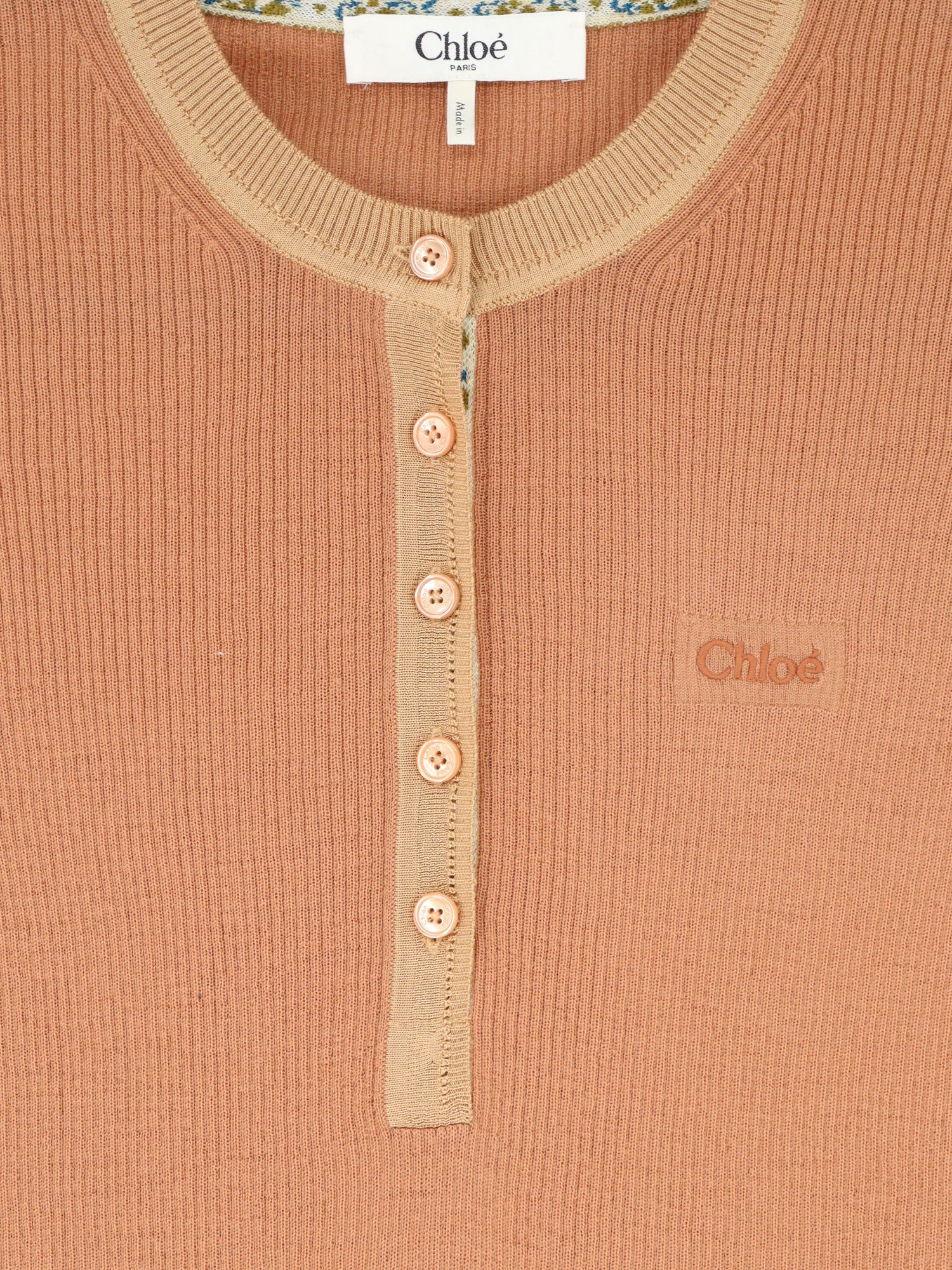 Chloe' Women Ribbed Wool T-Shirt CHLOE