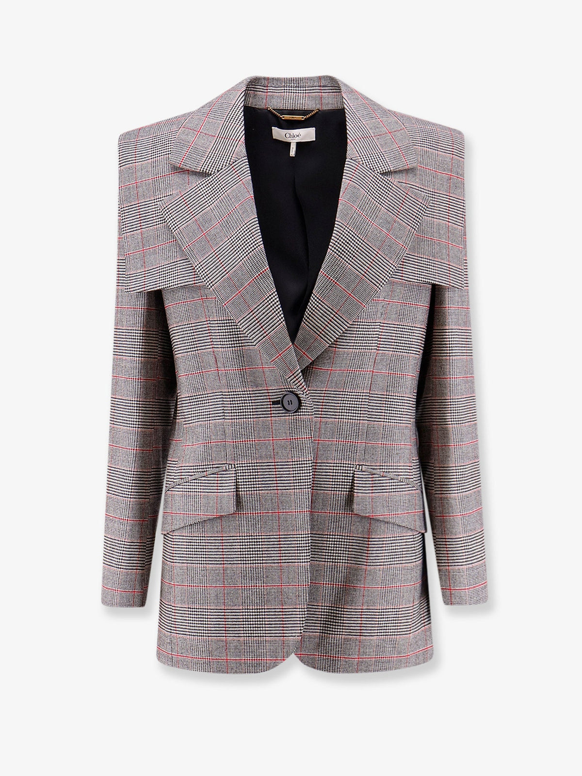 Chloe' Women Prince Of Wales Wool Blazer CHLOE