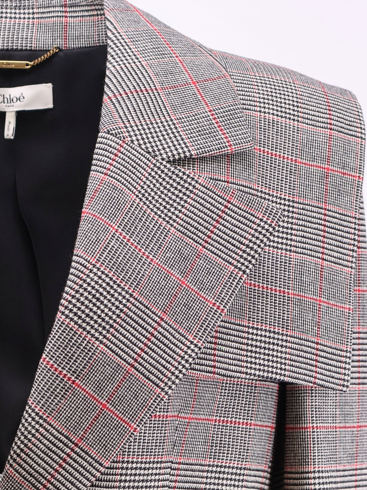 Chloe' Women Prince Of Wales Wool Blazer CHLOE