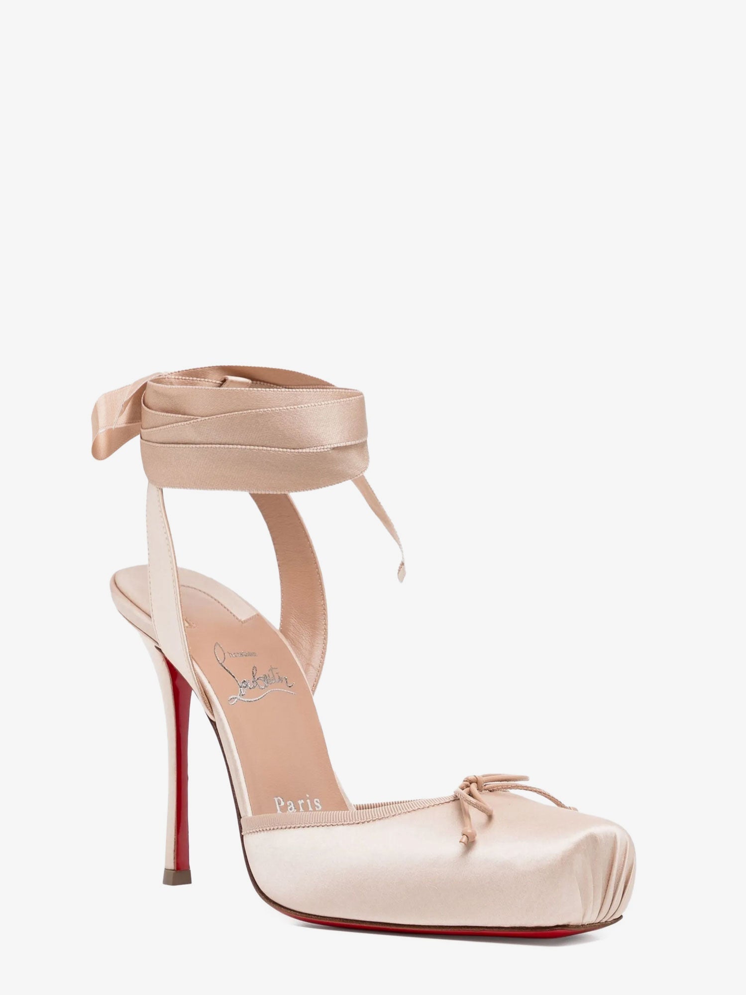 Christian Louboutin Women Cassia Lace Up 100 Satin Pumps CHRISTIAN LOUBOUTIN