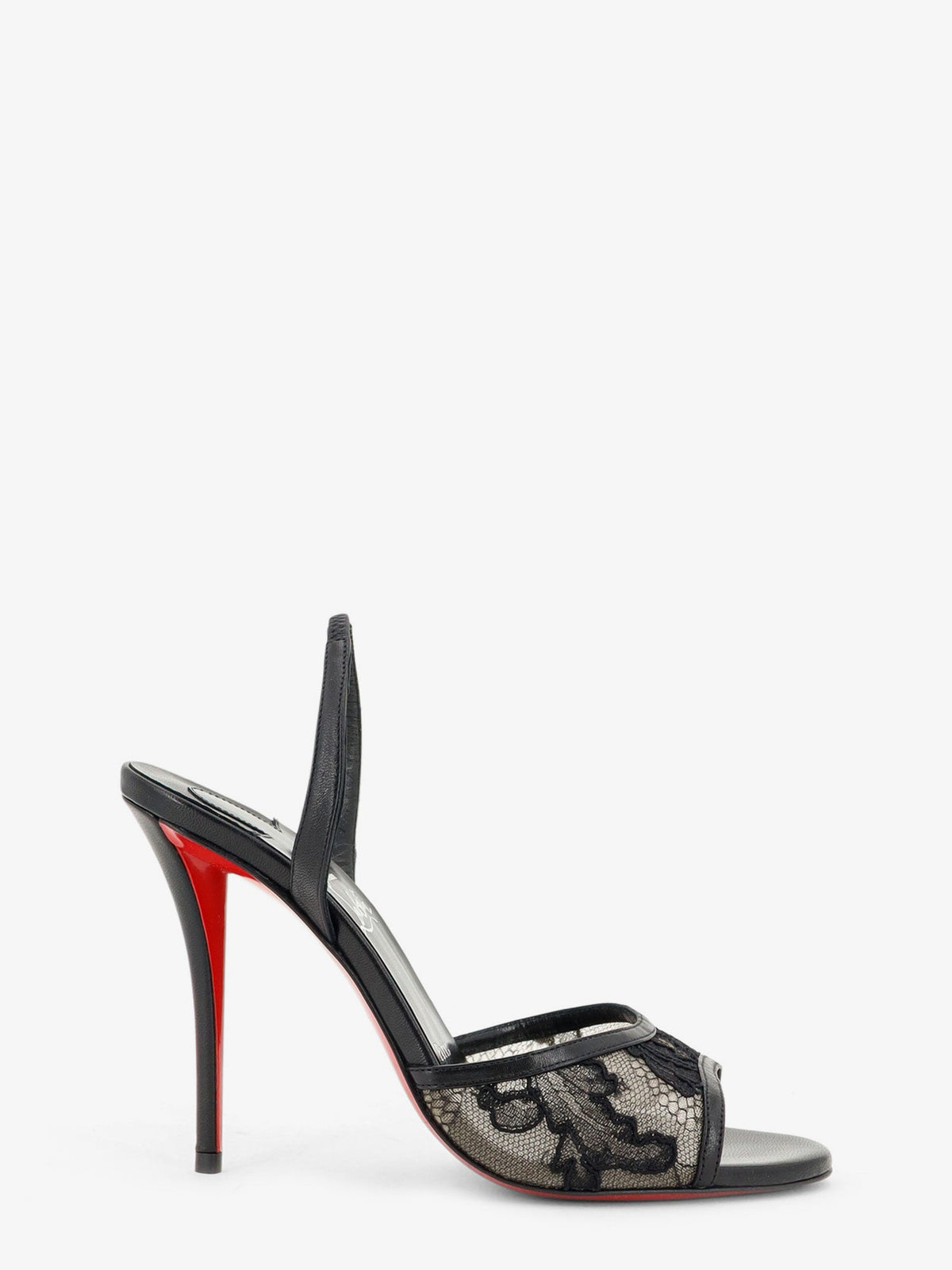 Christian Louboutin Women Miss Z Lace Sling Sandals In Mesh And Leather CHRISTIAN LOUBOUTIN