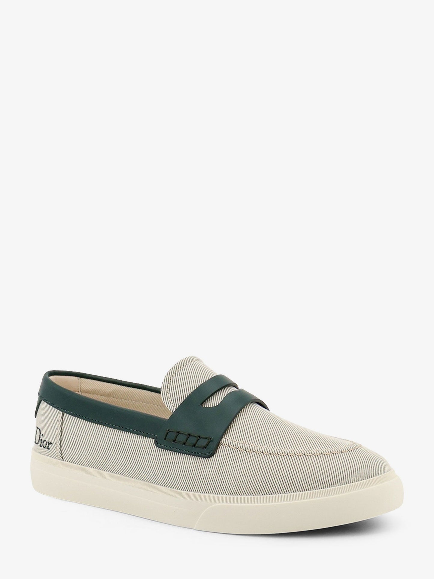 Dior Men Chester Dioriviera Canvas And Leather Loafers CHRISTIAN DIOR