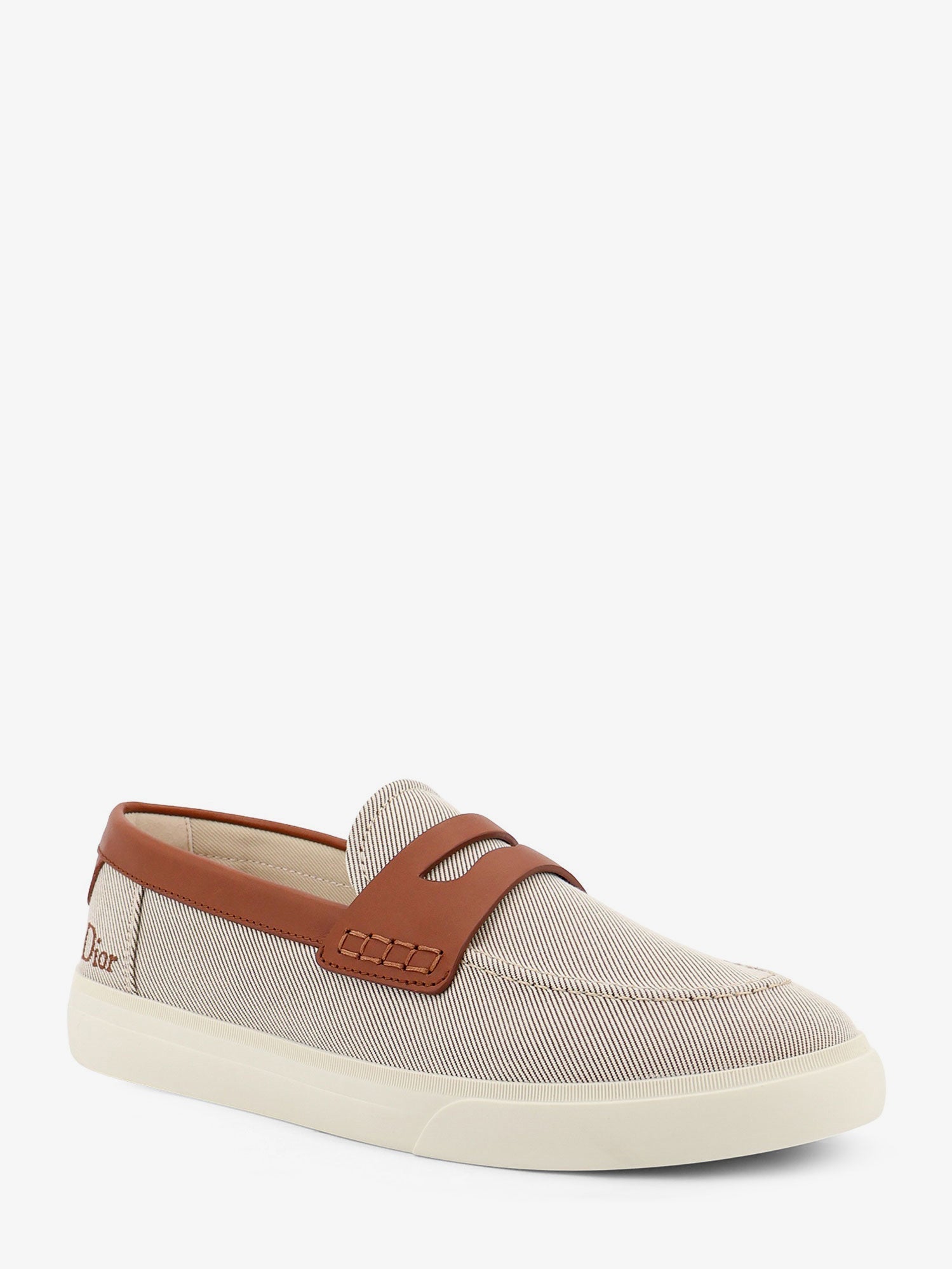 Dior Men Chester Dioriviera Canvas And Leather Loafers CHRISTIAN DIOR