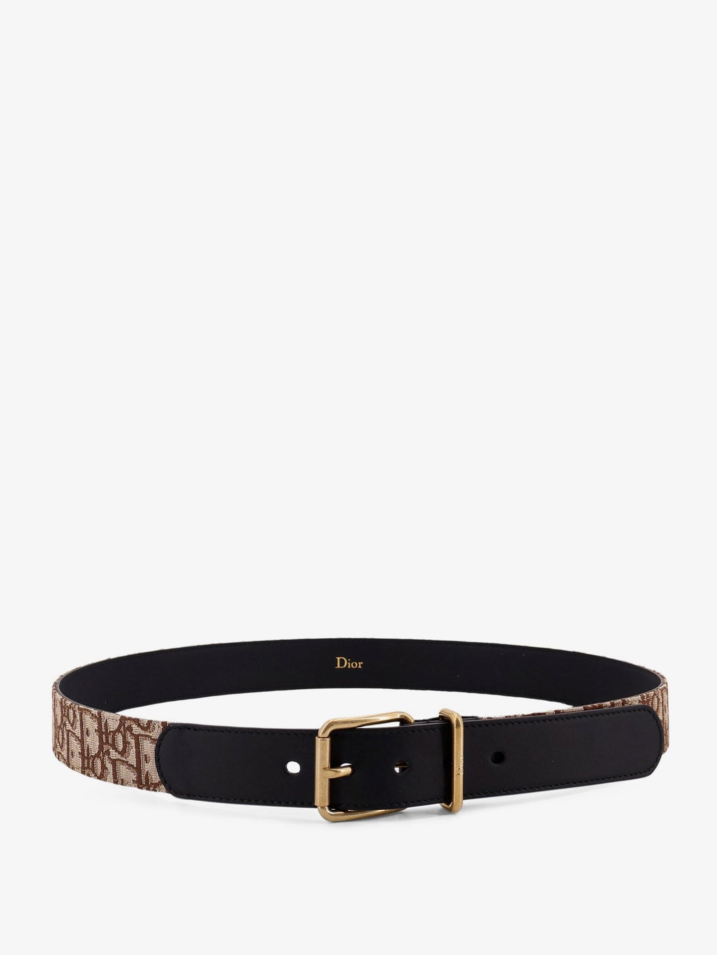 Dior Men Leather Belt With All-Over Dior Oblique Logo CHRISTIAN DIOR