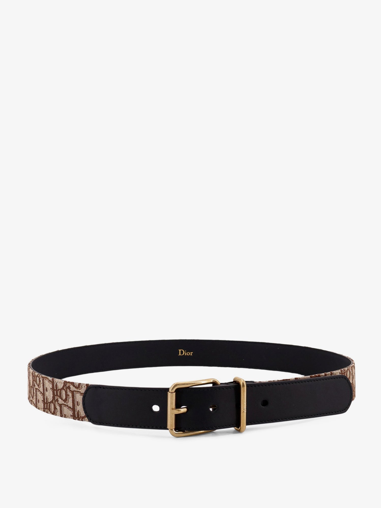 Dior Men Leather Belt With All-Over Dior Oblique Logo CHRISTIAN DIOR