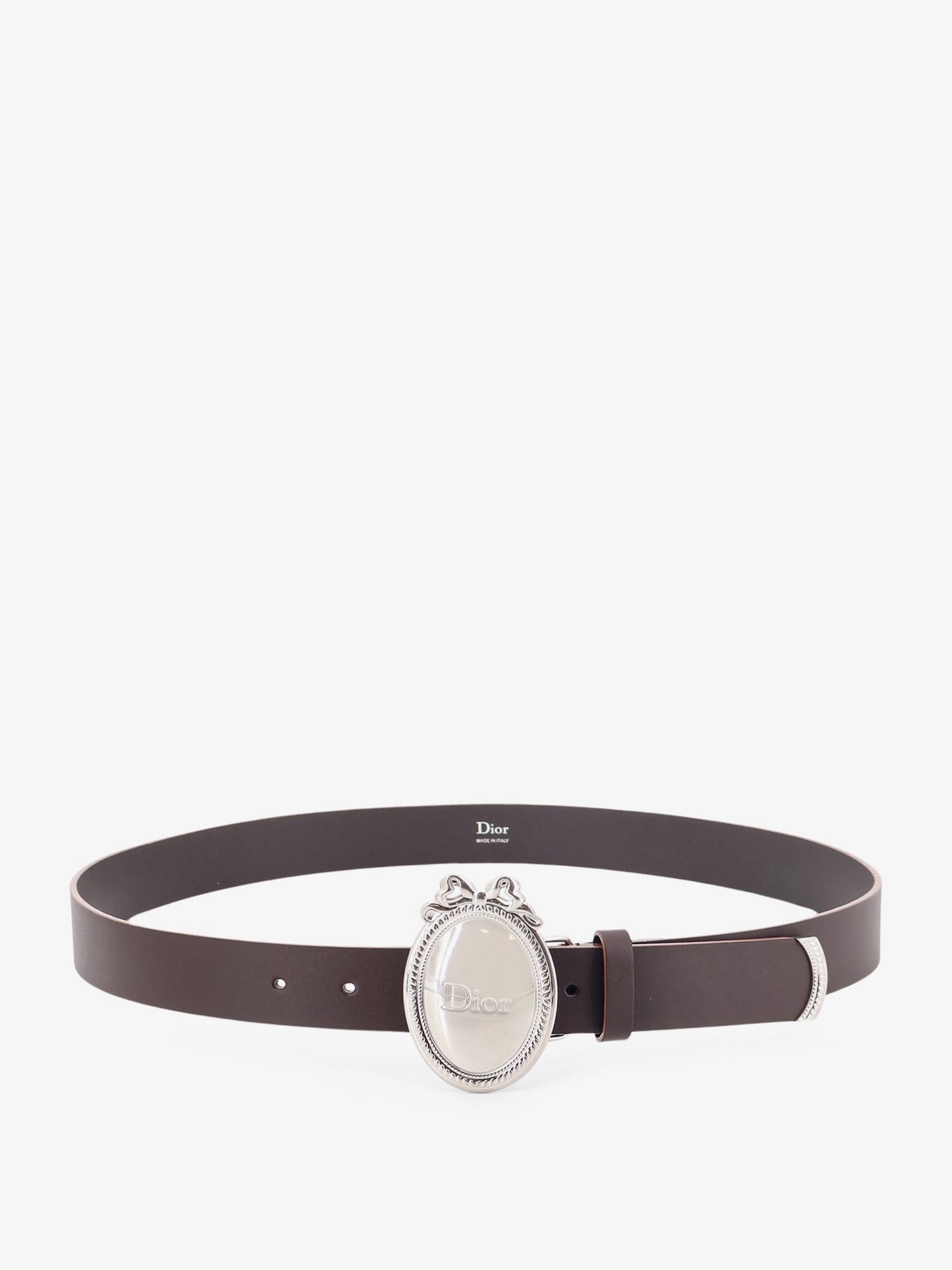 Dior Men Dior Medaillon Leather Belt CHRISTIAN DIOR