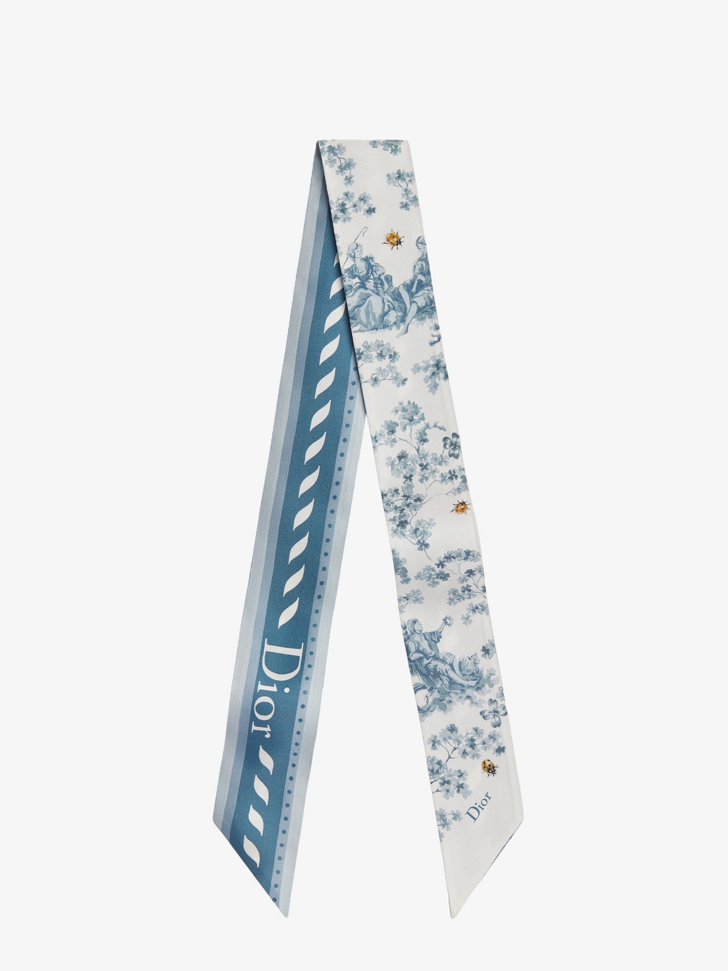 Dior Women Silk Scarf With Toile De Jouy Clover Print CHRISTIAN DIOR