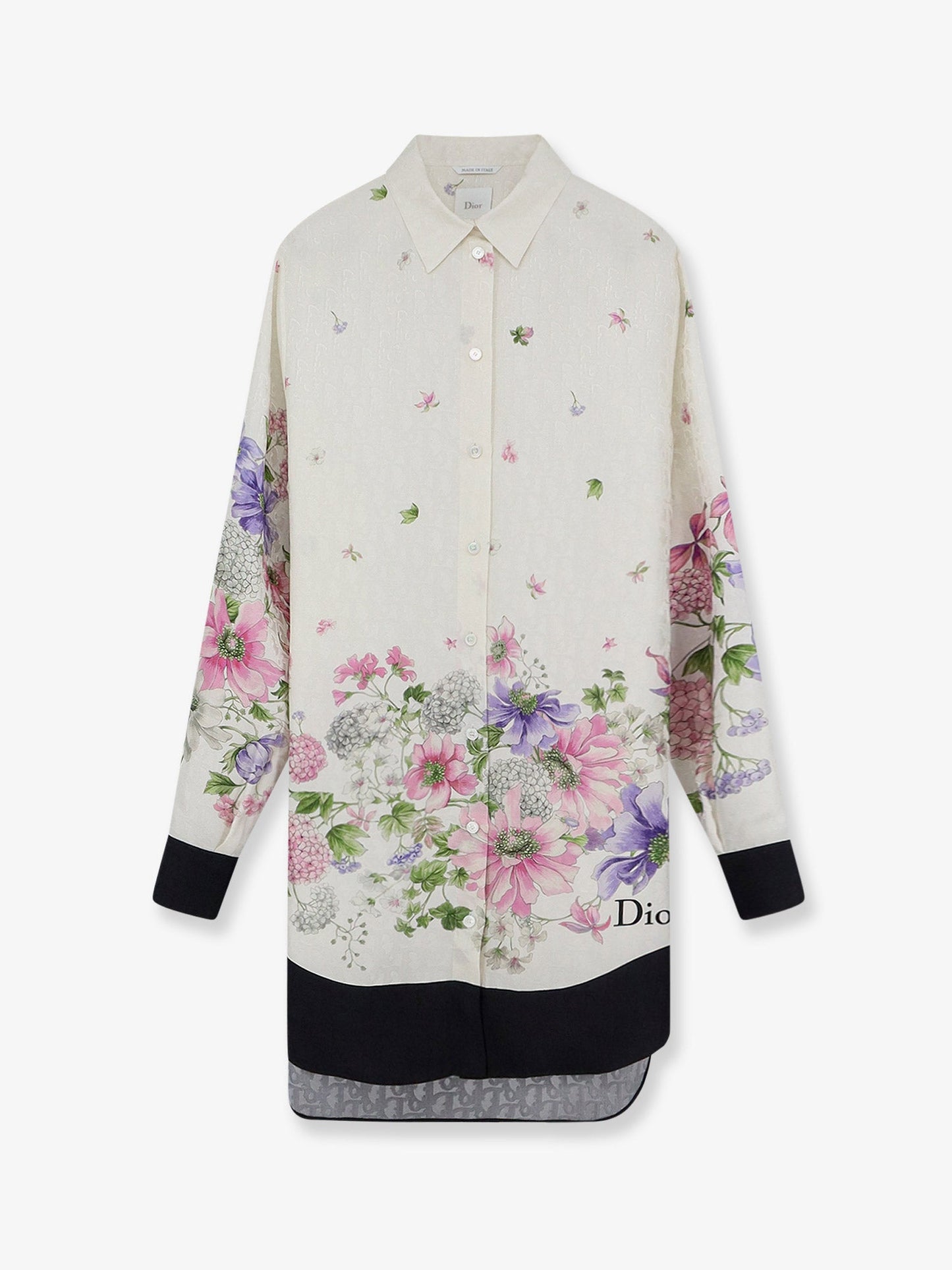 Dior Women Silk Shirt With Dior Hortensia Garden Print CHRISTIAN DIOR