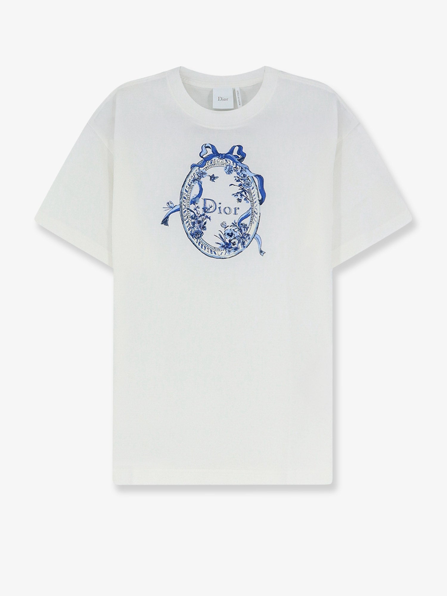 Dior Women Dioriviera Cotton T-Shirt With Toile De Jouy Floral Garden Print CHRISTIAN DIOR