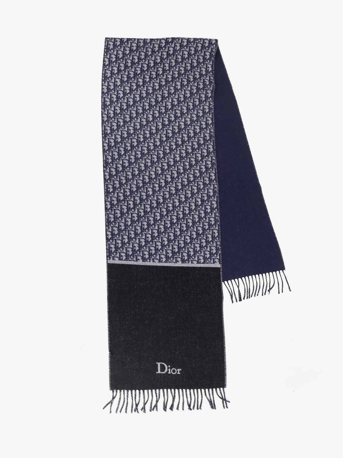 Dior Men Dior Oblique Pattern Wool Scarf CHRISTIAN DIOR