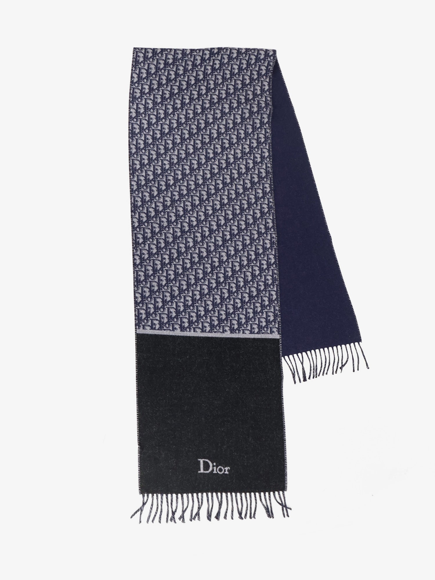 Dior Men Dior Oblique Pattern Wool Scarf CHRISTIAN DIOR