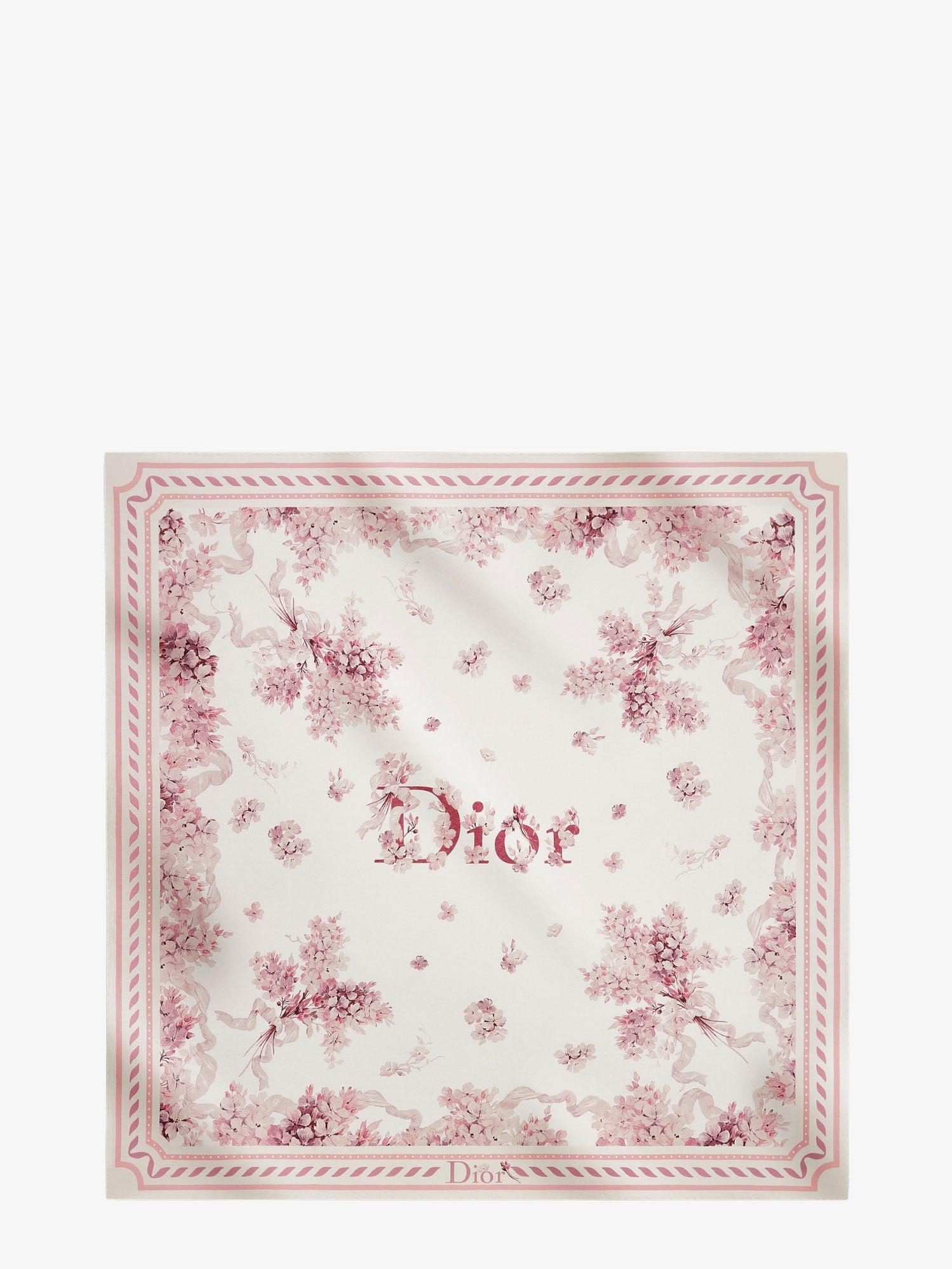Dior Women Dior Lilac Bouquet Print Silk Foulard CHRISTIAN DIOR