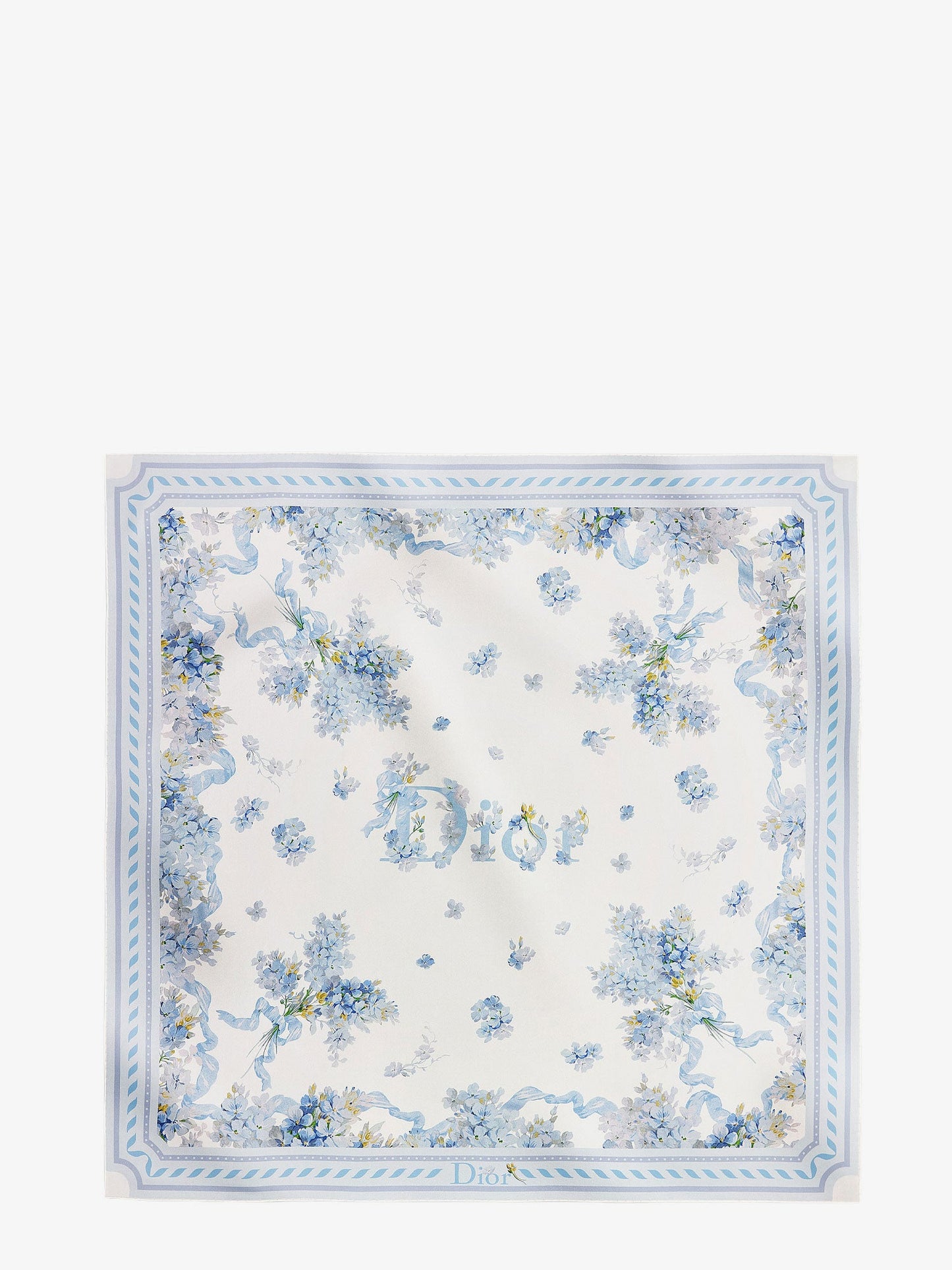 Dior Women Silk Foulard With Dior Lilac Bouquet Print CHRISTIAN DIOR