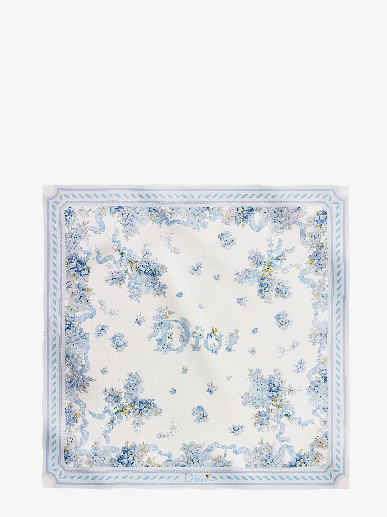 Dior Women Silk Foulard With Dior Lilac Bouquet Print CHRISTIAN DIOR