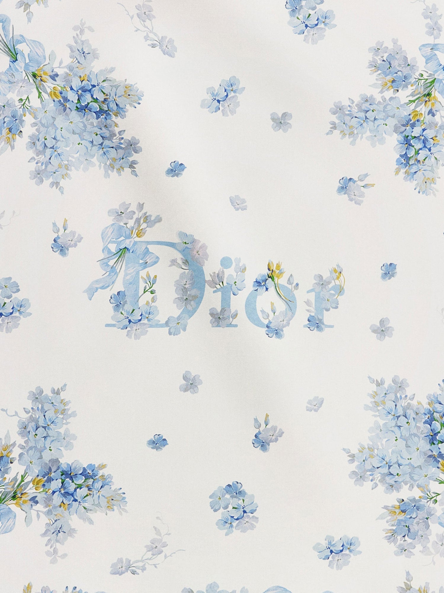 Dior Women Silk Foulard With Dior Lilac Bouquet Print CHRISTIAN DIOR