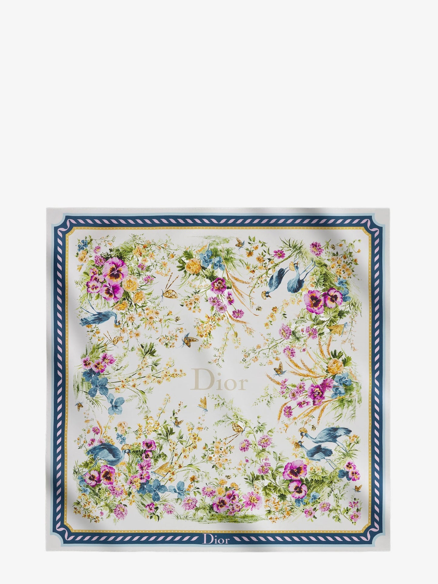 Dior Women Toile De Jouy Floral Garden Dioriviera 90 Silk Foulard CHRISTIAN DIOR