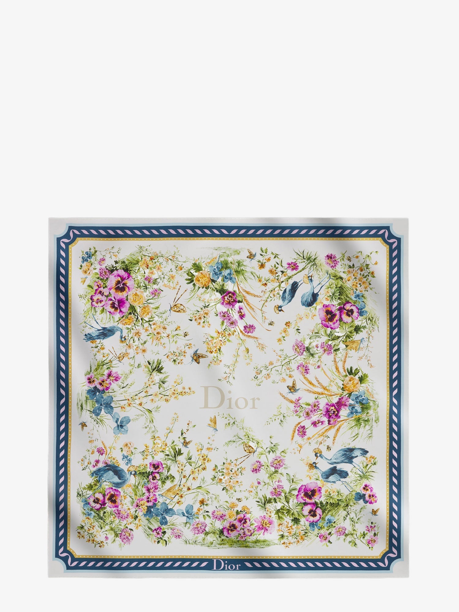 Dior Women Toile De Jouy Floral Garden Dioriviera 90 Silk Foulard CHRISTIAN DIOR