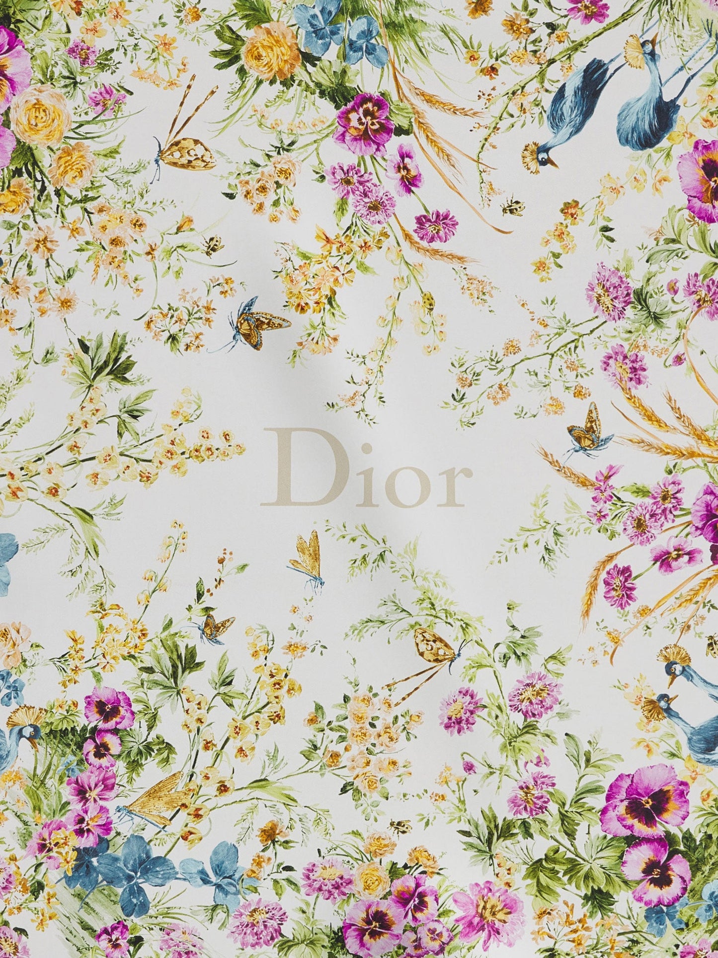 Dior Women Toile De Jouy Floral Garden Dioriviera 90 Silk Foulard CHRISTIAN DIOR