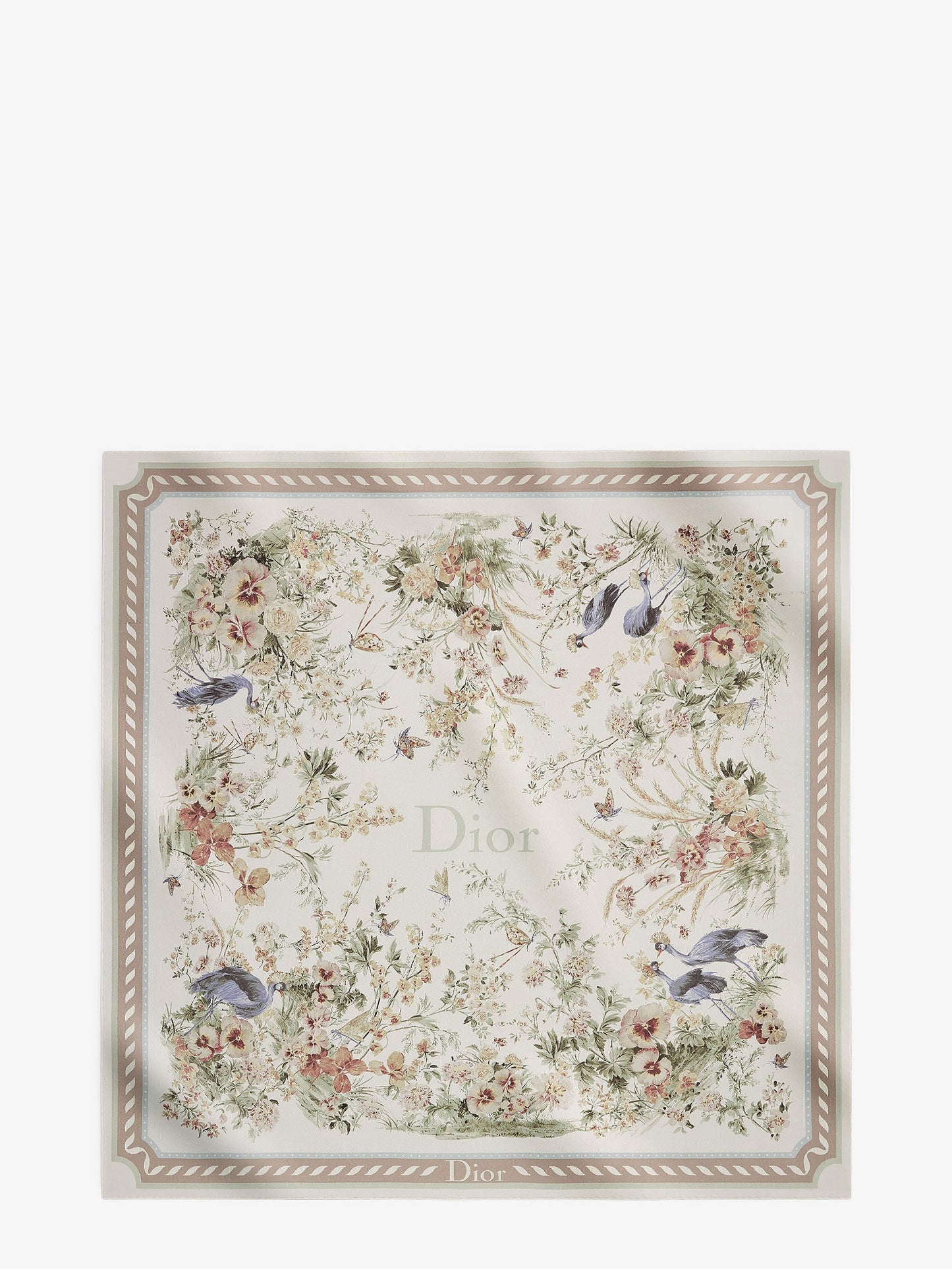 Dior Women Toile De Jouy Floral Garden Dioriviera 90 Silk Foulard CHRISTIAN DIOR