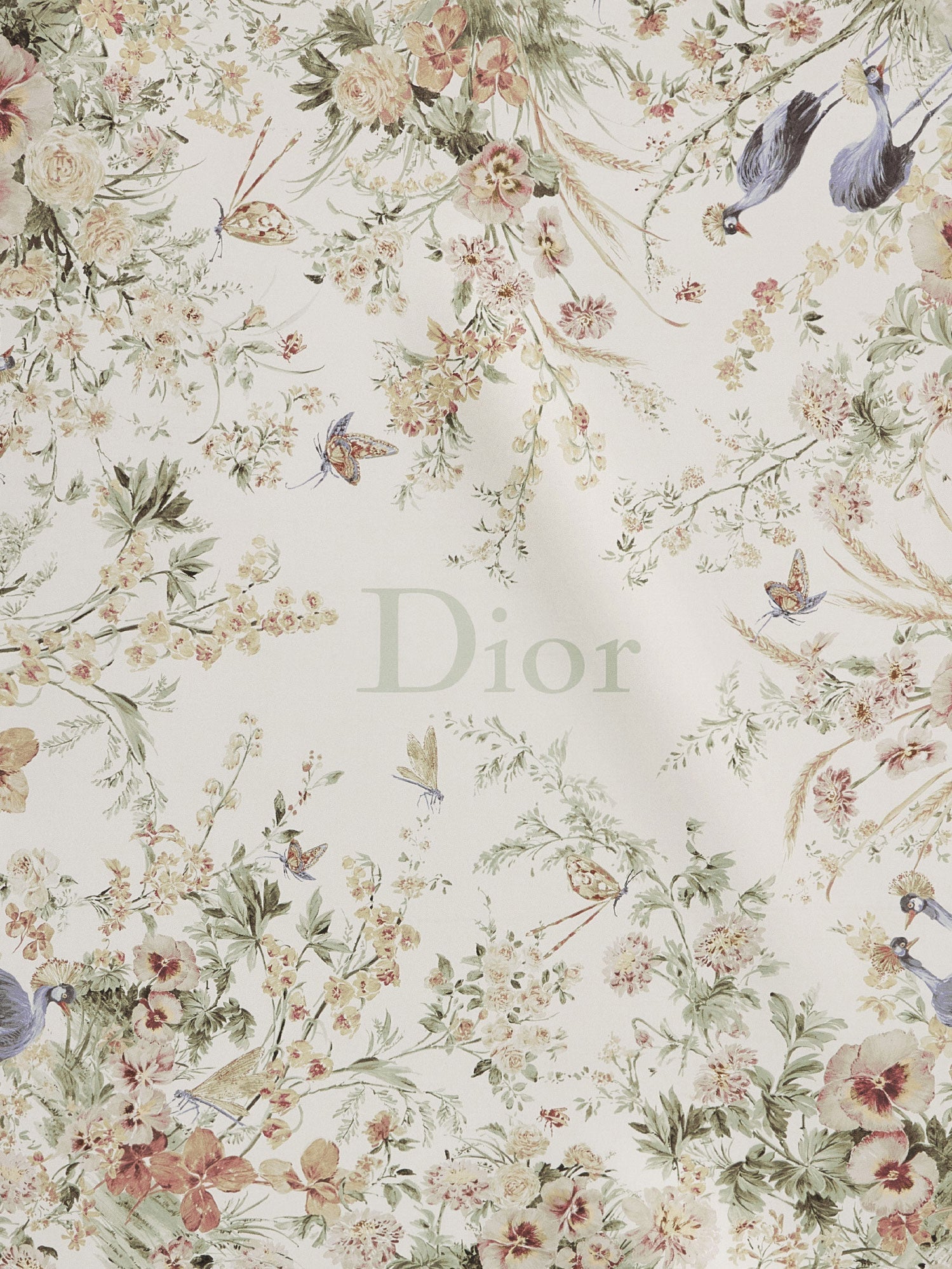 Dior Women Toile De Jouy Floral Garden Dioriviera 90 Silk Foulard CHRISTIAN DIOR