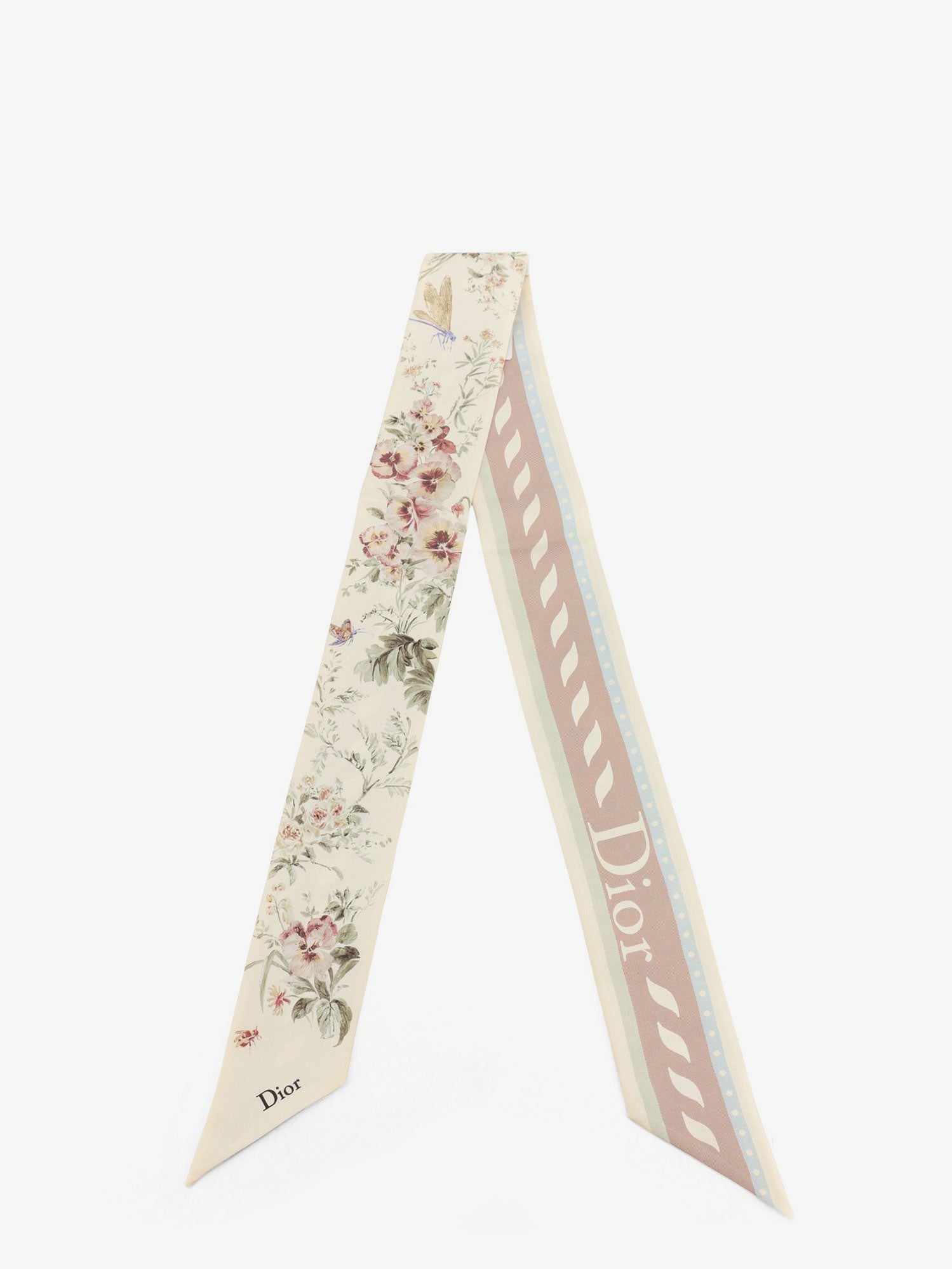 Dior Women Silk Bandeau With Toile De Jouy Floral Garden Print CHRISTIAN DIOR