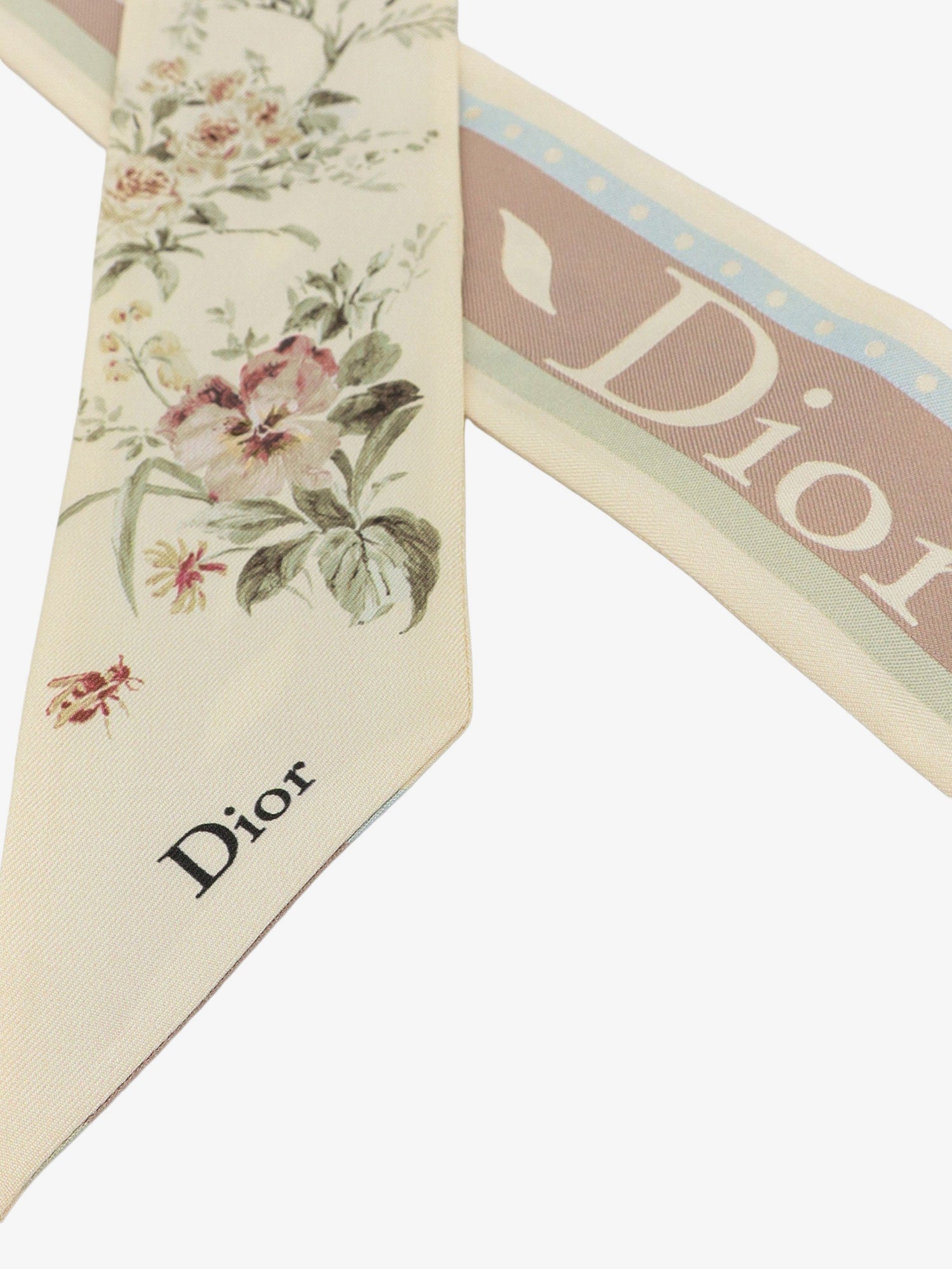 Dior Women Silk Bandeau With Toile De Jouy Floral Garden Print CHRISTIAN DIOR