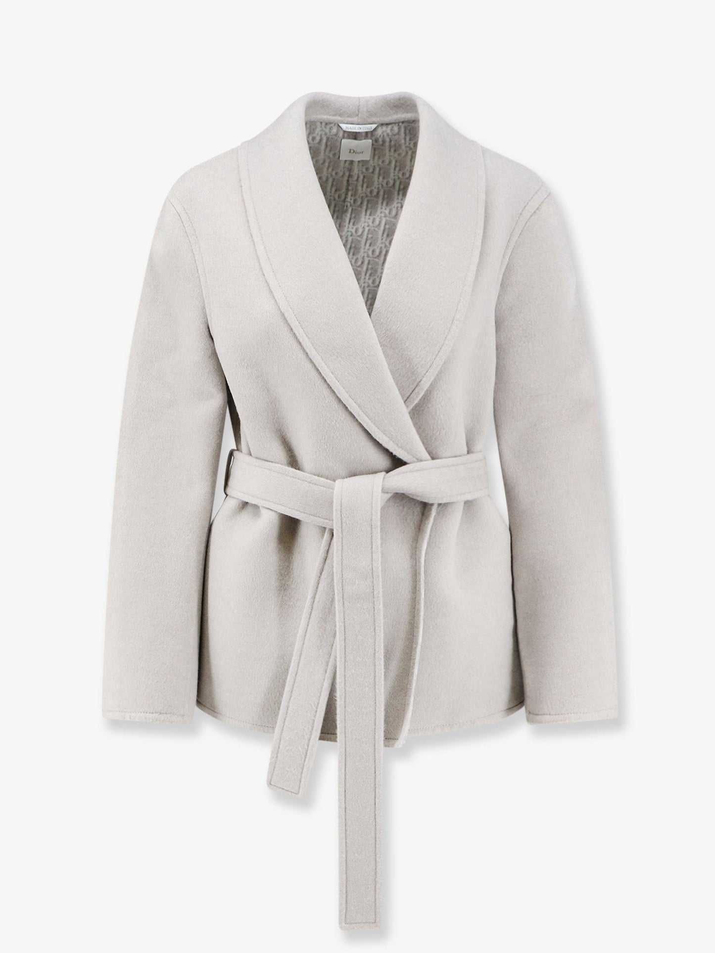 Dior Women Virgin Wool And Silk Coat With Belt CHRISTIAN DIOR