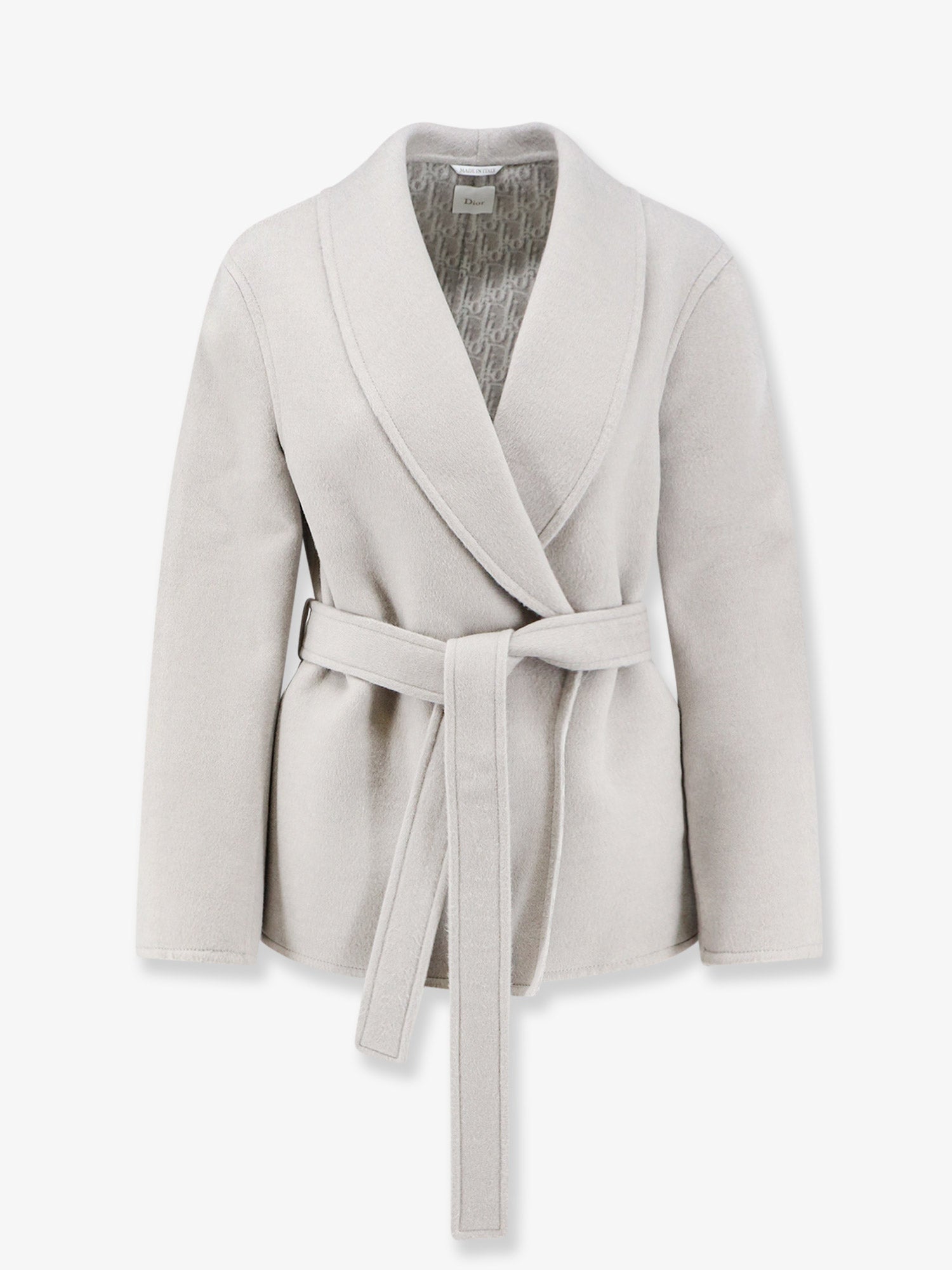 Dior Women Virgin Wool And Silk Coat With Belt CHRISTIAN DIOR