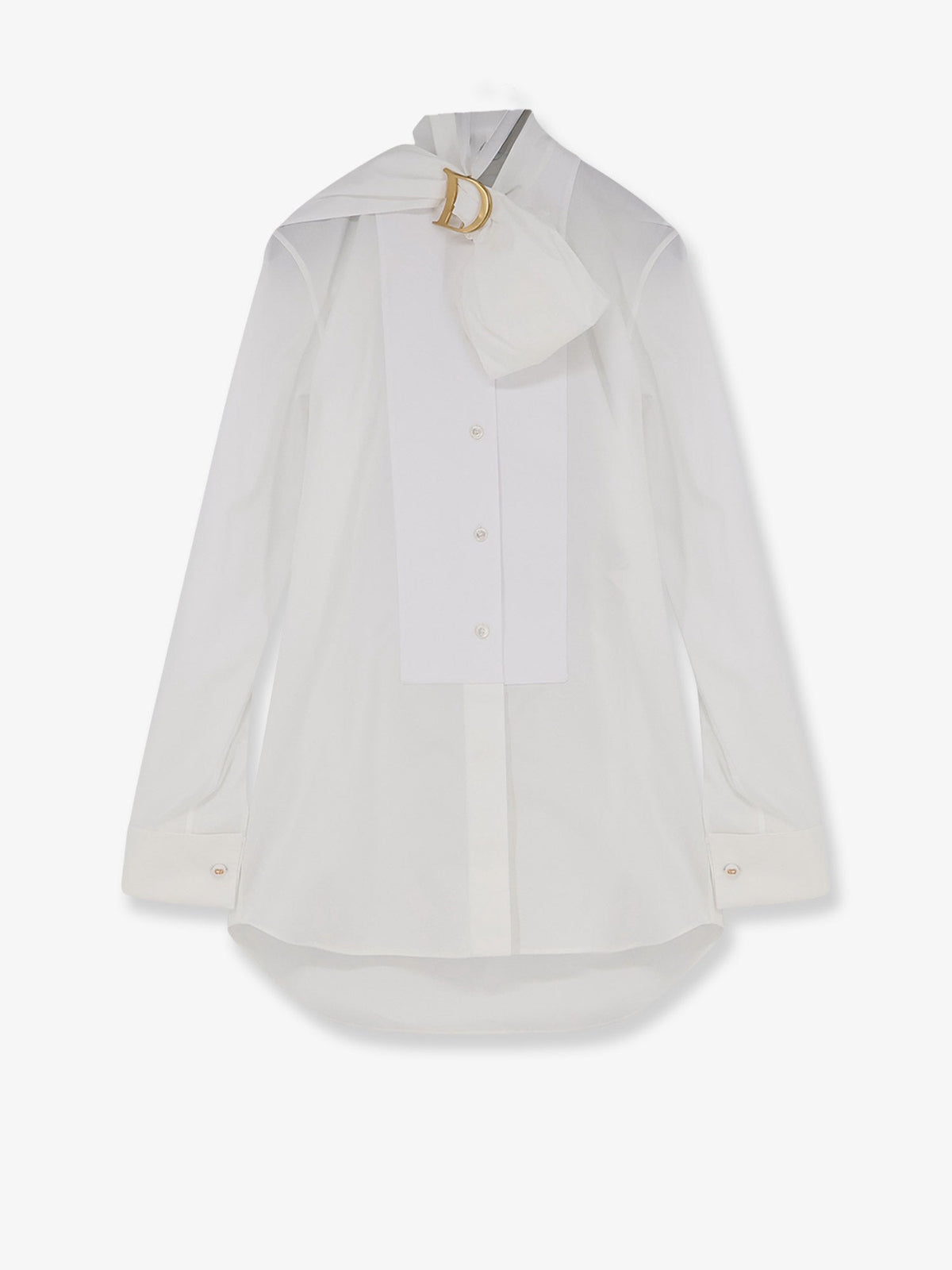 Dior Women Cotton Shirt With Metal Logo Detail CHRISTIAN DIOR