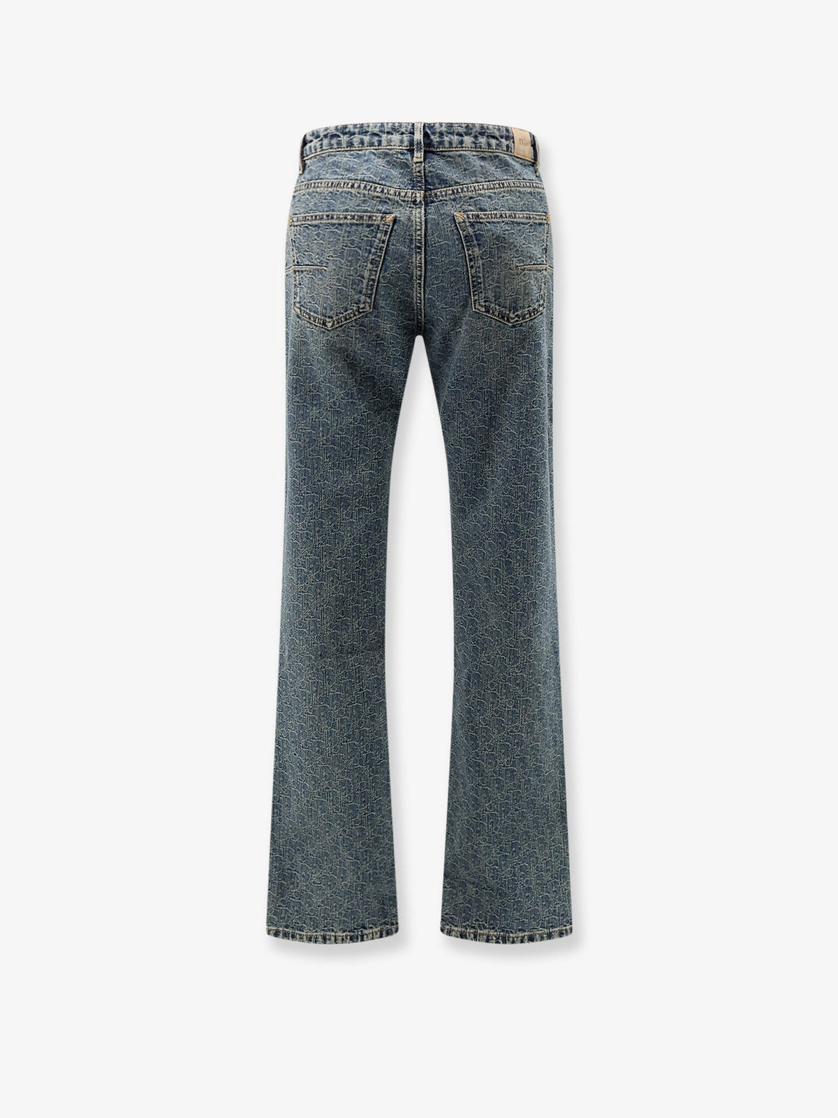 Dior Women Denim Blue Jeans With All-Over Dior Oblique Motif CHRISTIAN DIOR