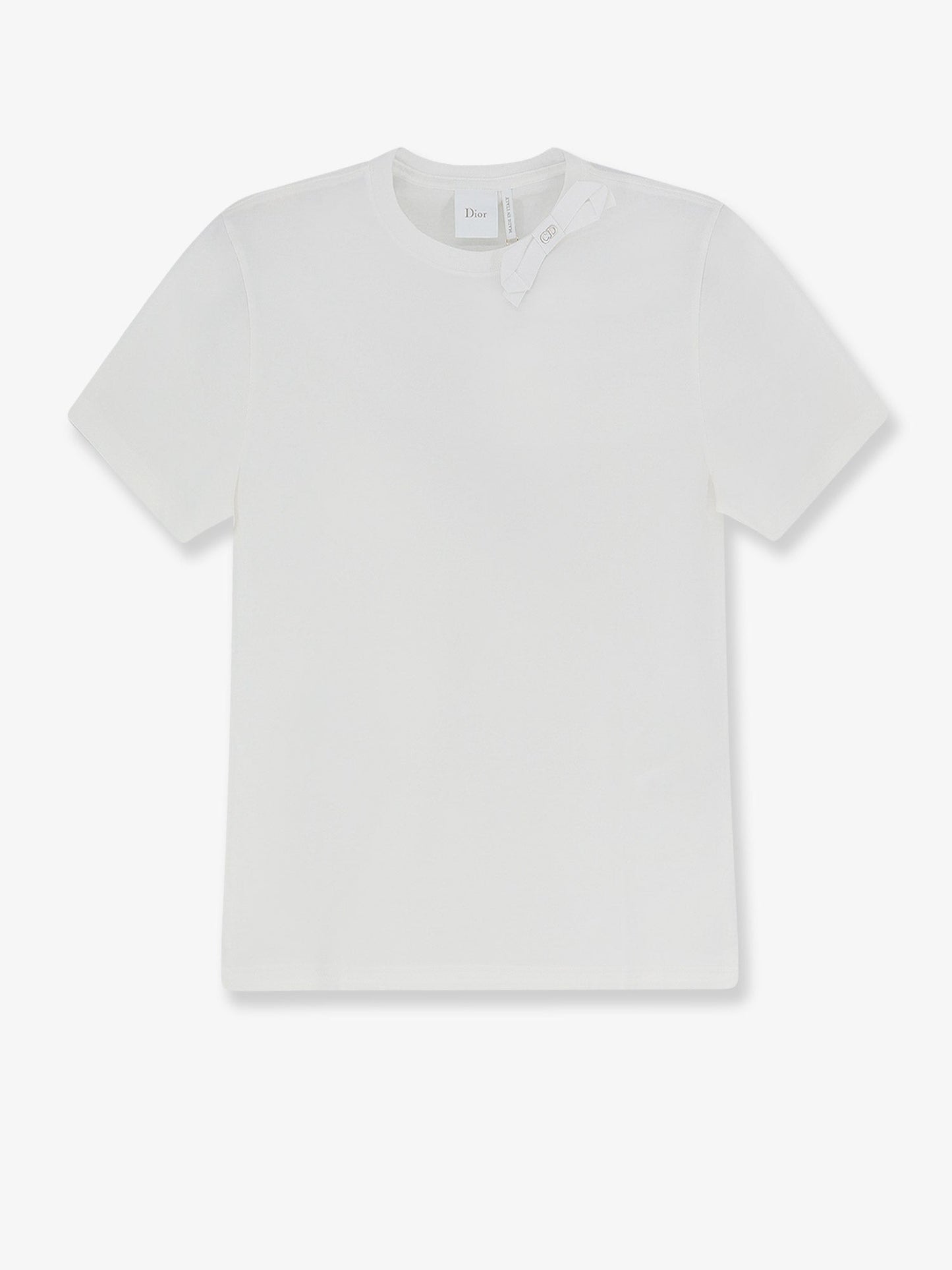 Dior Women Cotton T-Shirt With Grosgrain Bow Detail CHRISTIAN DIOR