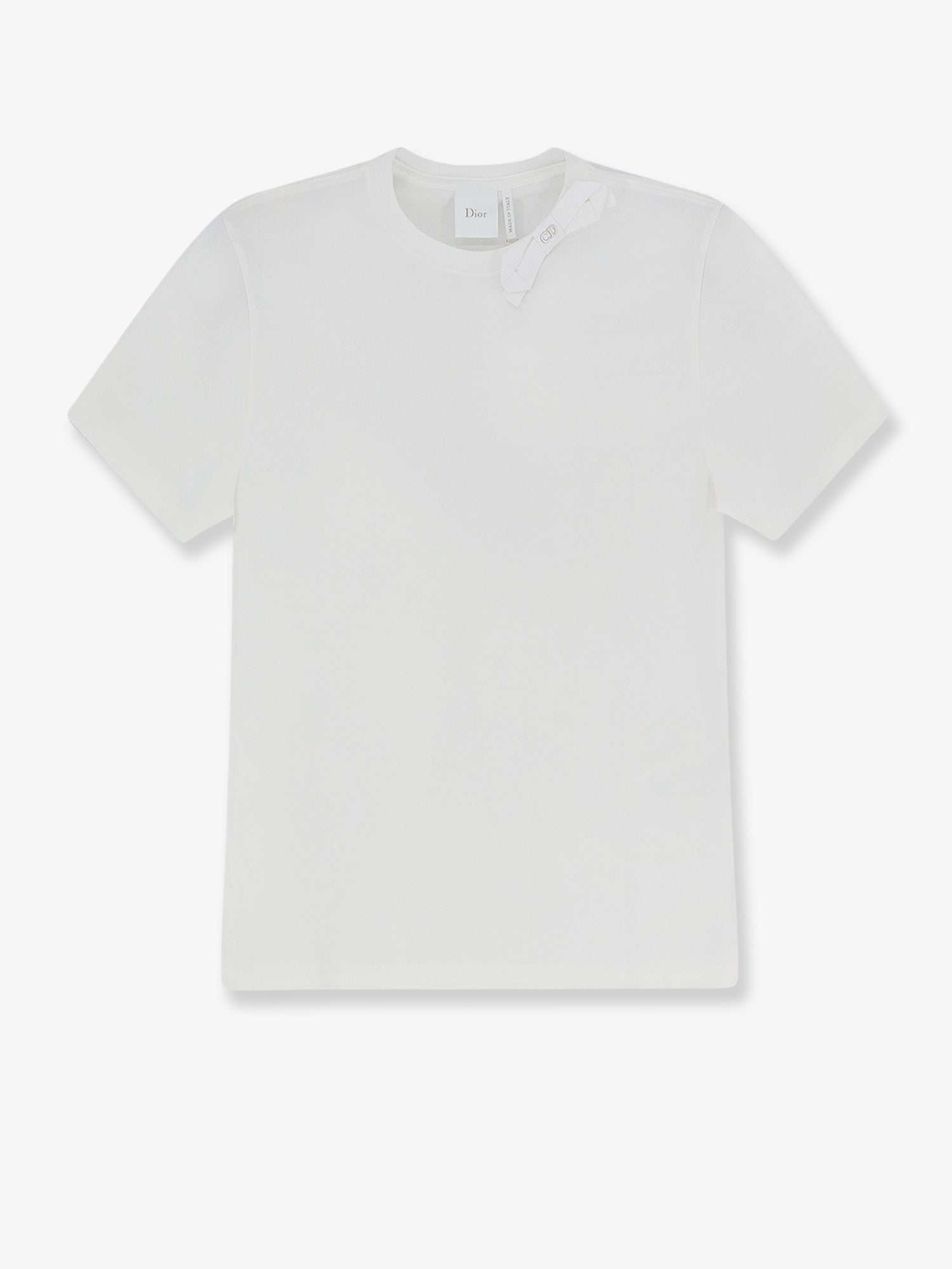 Dior Women Cotton T-Shirt With Grosgrain Bow Detail CHRISTIAN DIOR