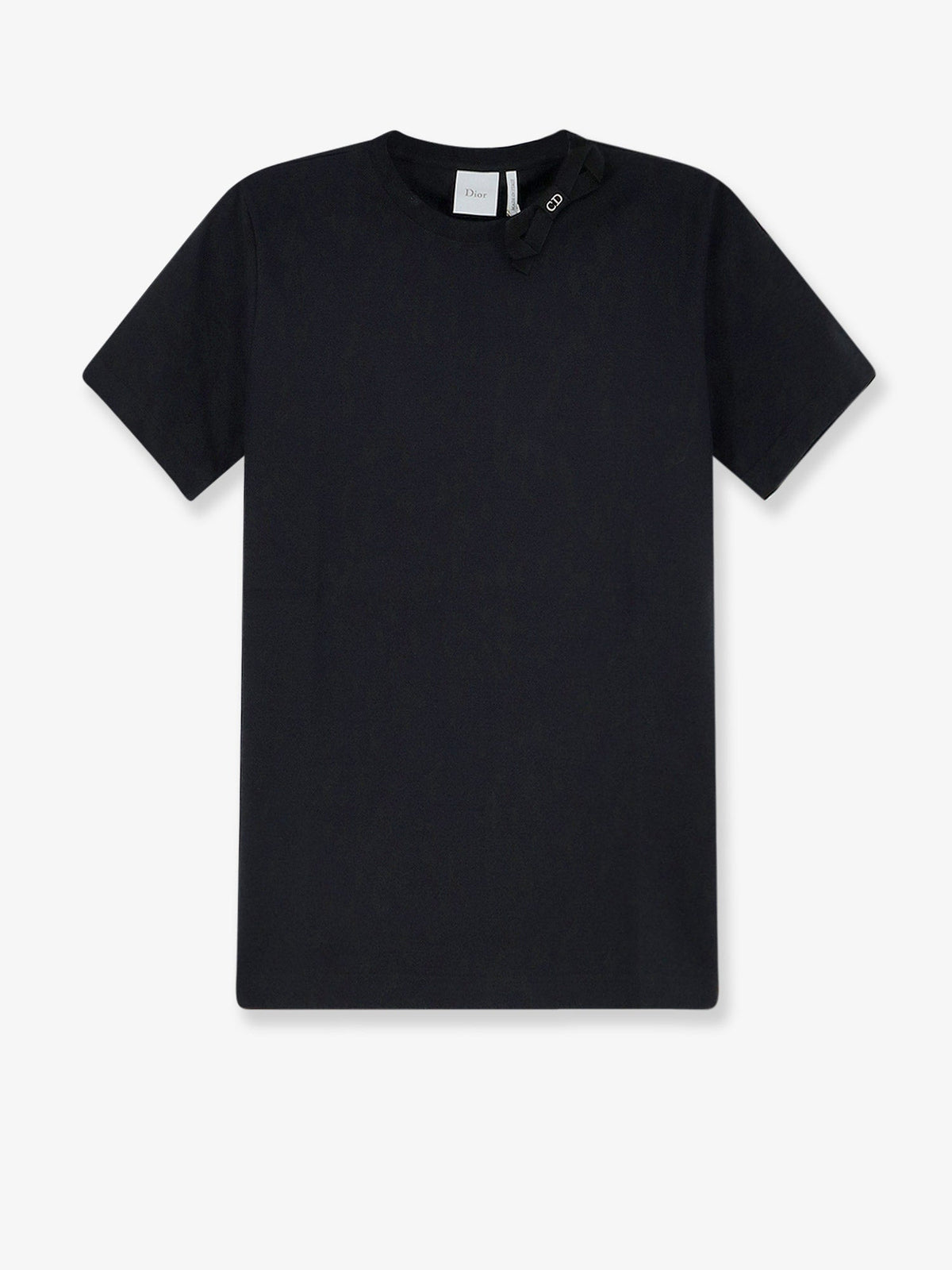 Dior Women Cotton T-Shirt With Grosgrain Bow Detail CHRISTIAN DIOR